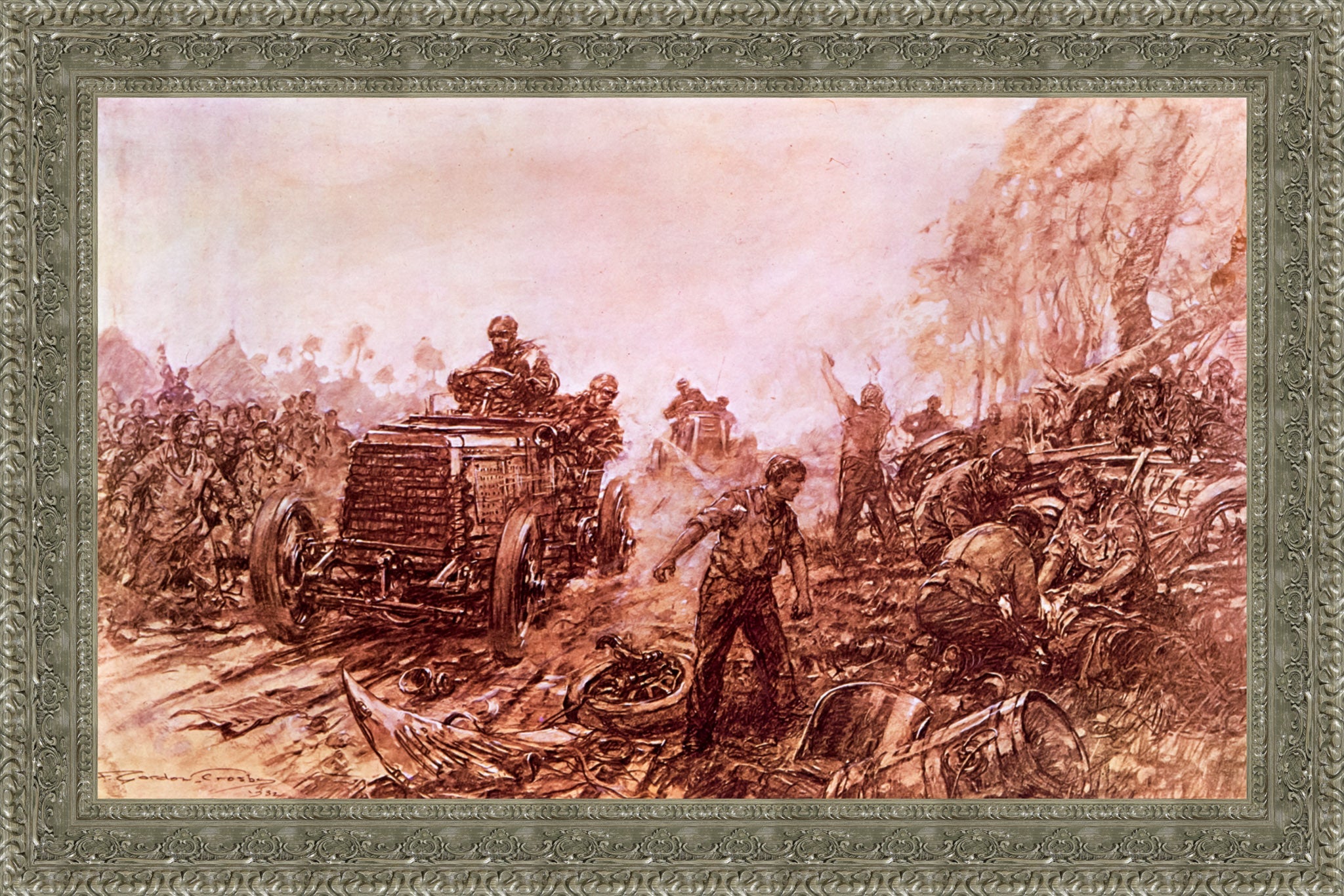 Last of the Great Open Races 1903 by F. Gordon Crosby — Framed Giclee Canvas Print | Canvas Classics