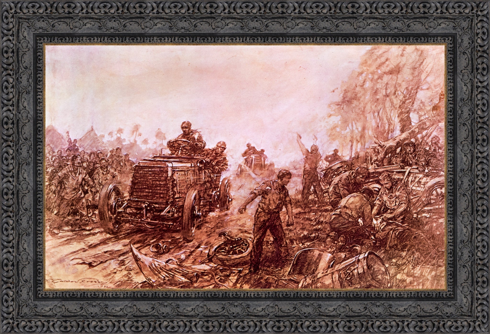Last of the Great Open Races 1903 by F. Gordon Crosby — Framed Giclee Canvas Print | Canvas Classics