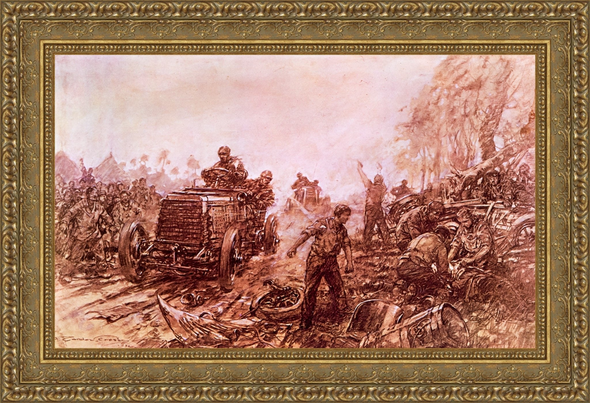 Last of the Great Open Races 1903 by F. Gordon Crosby — Framed Giclee Canvas Print | Canvas Classics