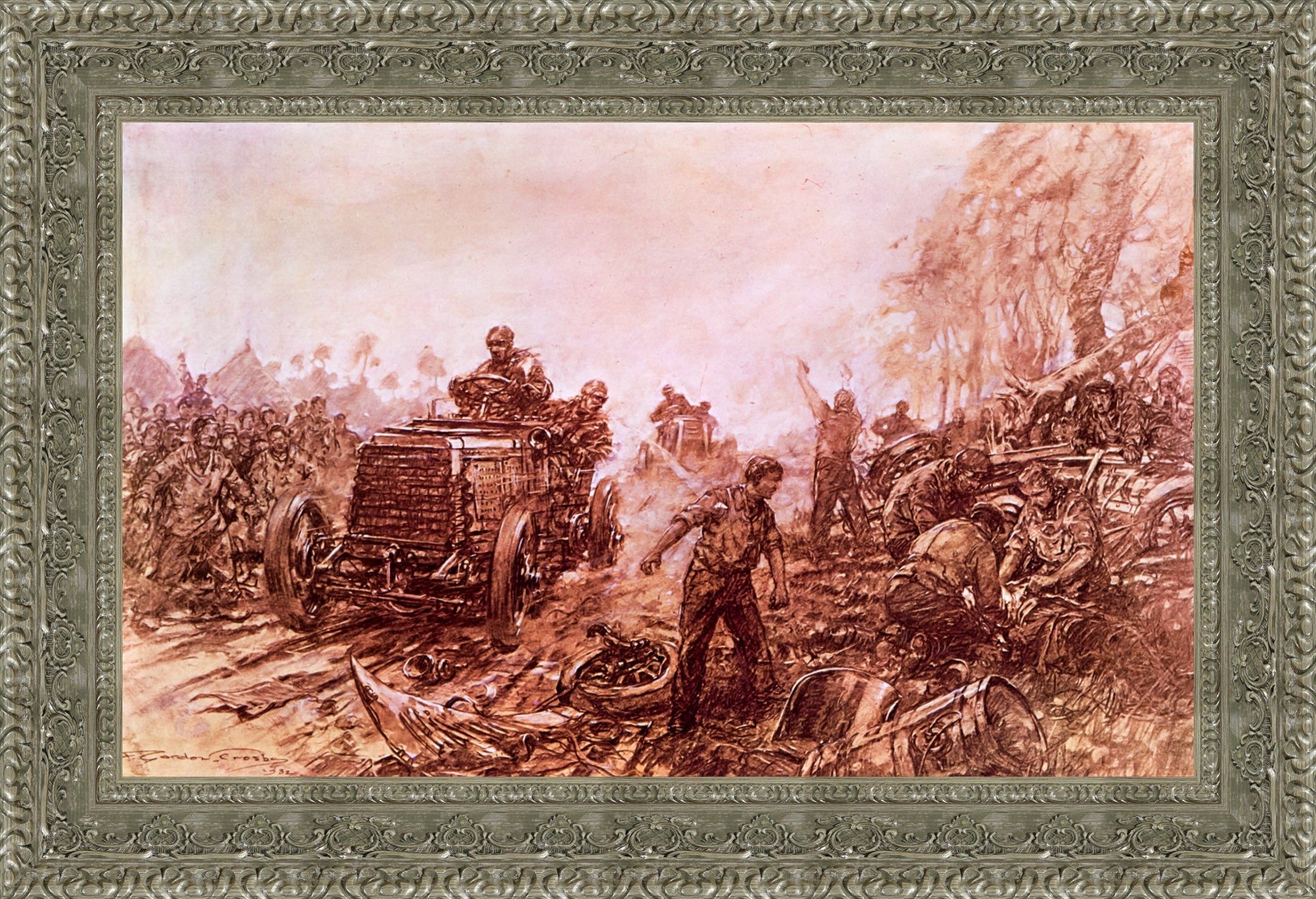Last of the Great Open Races 1903 by F. Gordon Crosby — Framed Giclee Canvas Print | Canvas Classics
