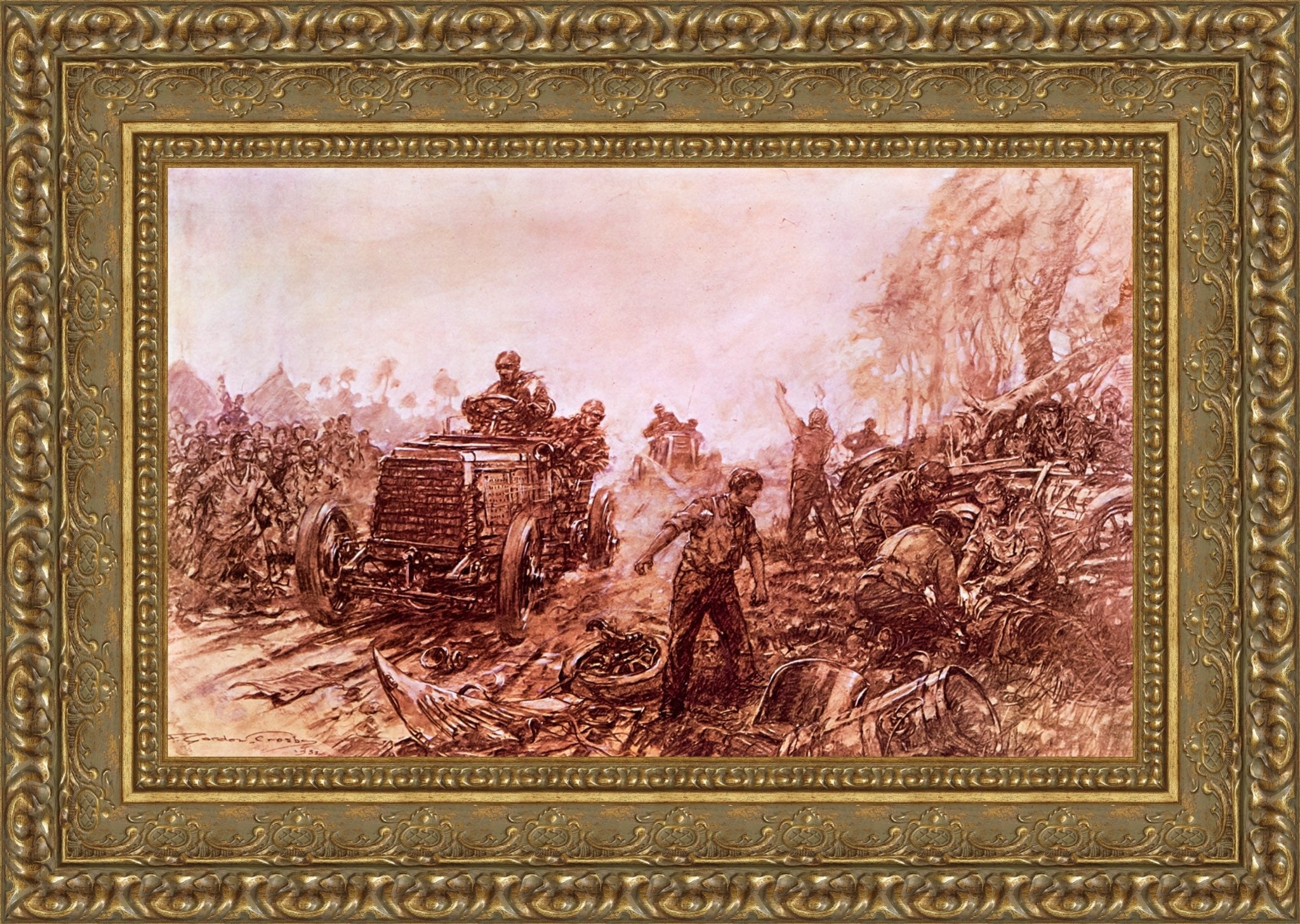 Last of the Great Open Races 1903 by F. Gordon Crosby — Framed Giclee Canvas Print | Canvas Classics
