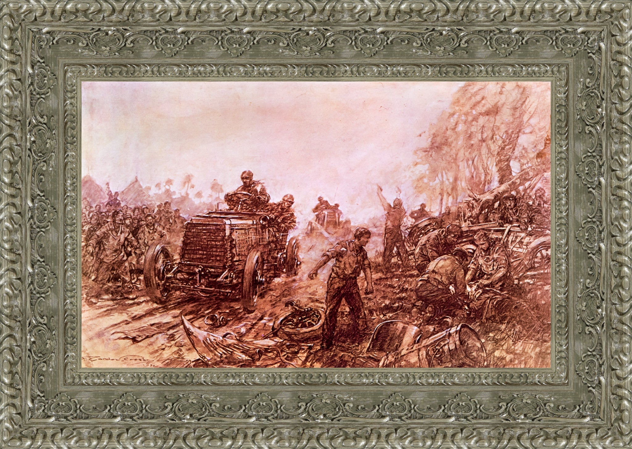 Last of the Great Open Races 1903 by F. Gordon Crosby — Framed Giclee Canvas Print | Canvas Classics