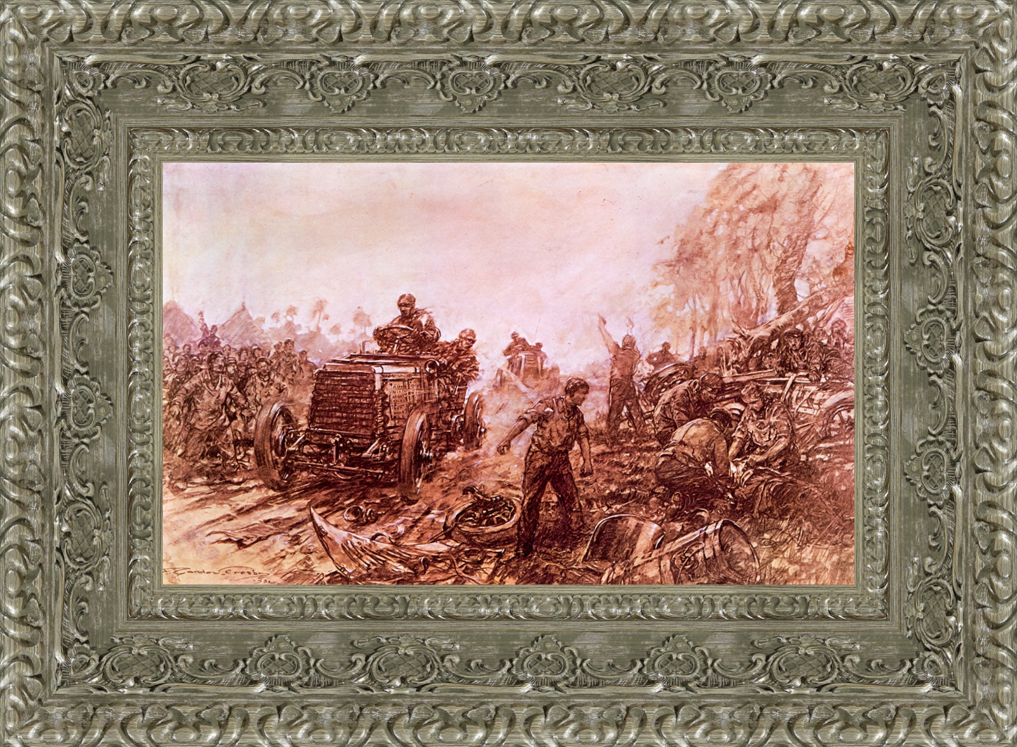 Last of the Great Open Races 1903 by F. Gordon Crosby — Framed Giclee Canvas Print | Canvas Classics