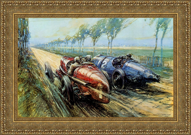 Nazzaro Wins The French G.P. at 42 – F. Gordon Crosby, 1922