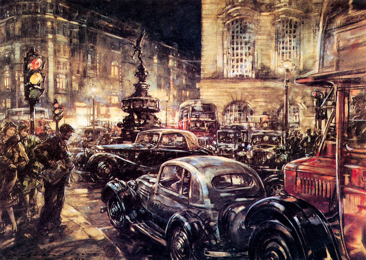 Piccadilly Circus – F. Gordon Crosby, 1930, framed