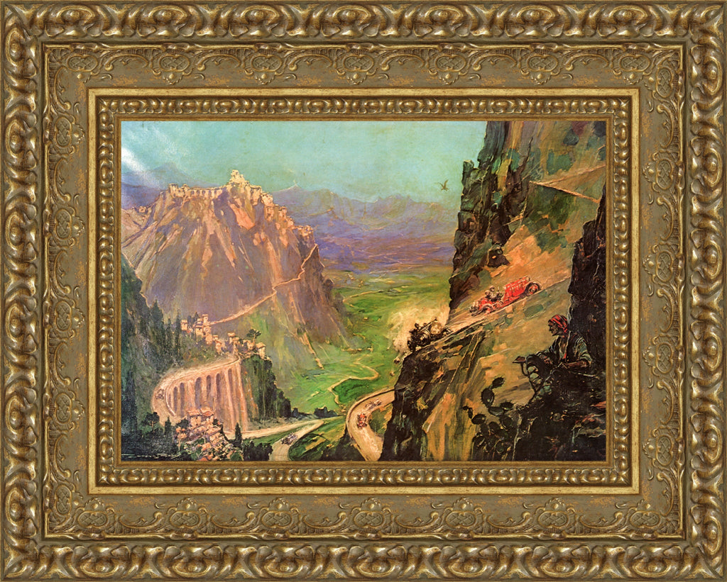 Targa Florio Fantasy by F. Gordon Crosby — Framed Giclee Canvas Print | Canvas Classics