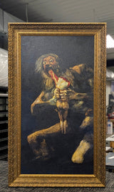 Saturn Devouring His Son by Francisco Goya — Framed Giclee Canvas Print | Canvas Classics