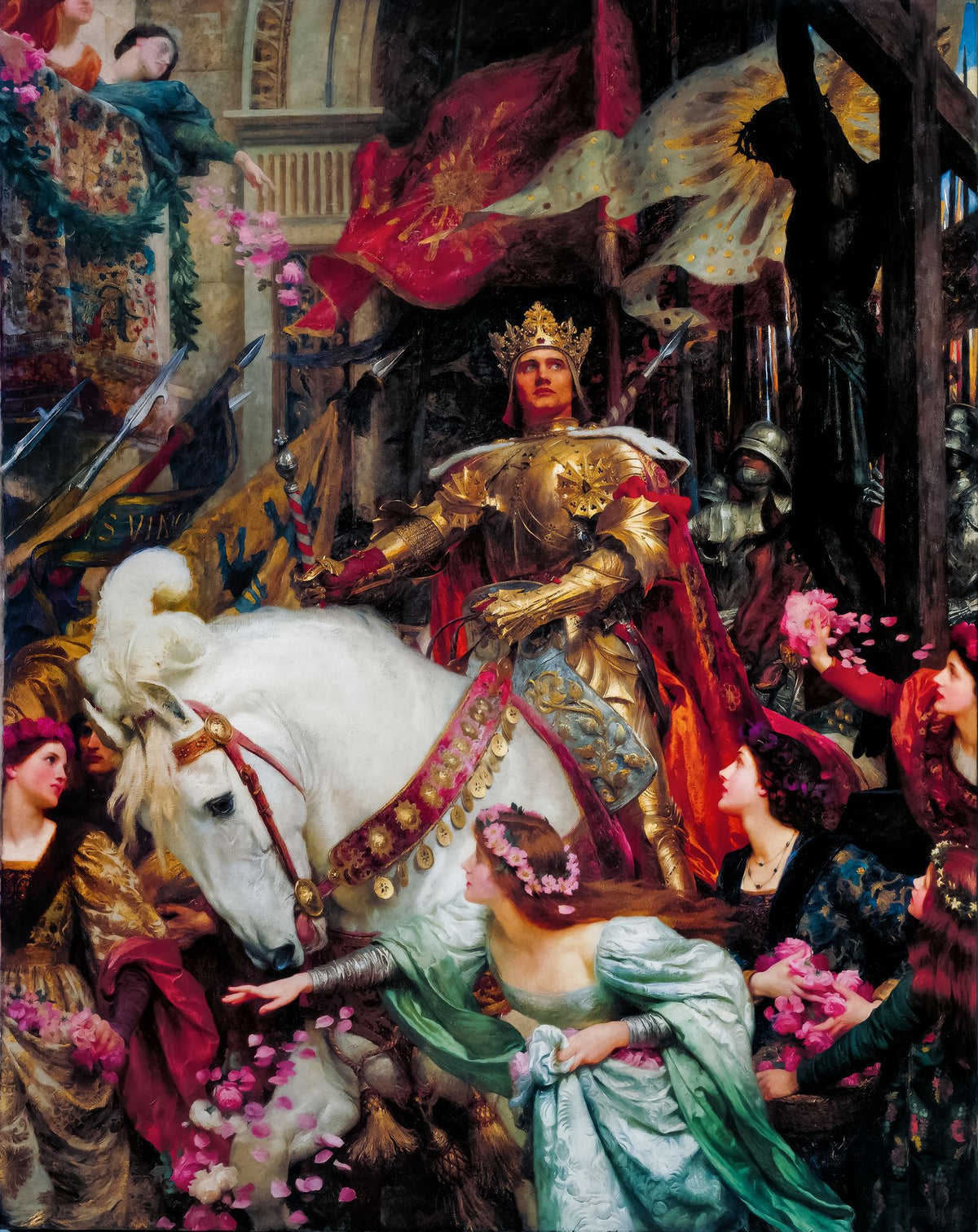 The Two Crowns – Frank Dicksee, 1900, framed