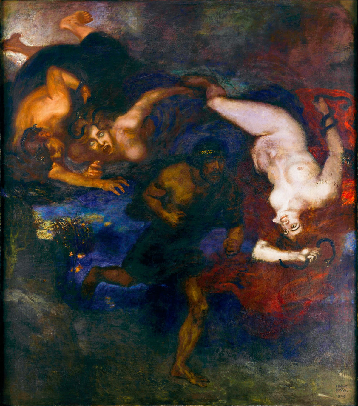 Oreste E Le Erinni – Franz Von Stuck, 1905, framed