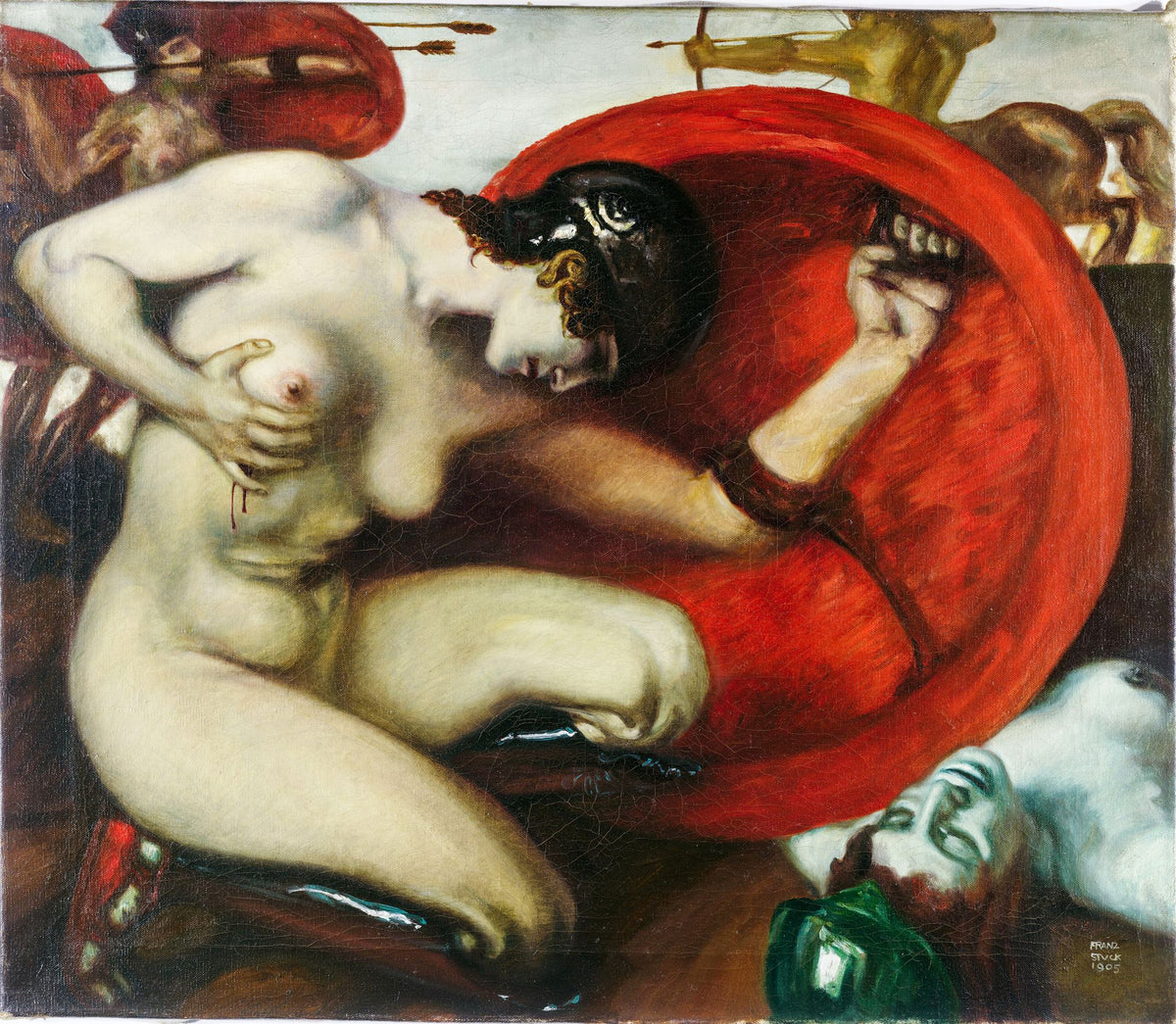 Wounded Amazon – Franz von Stuck, 1903, framed