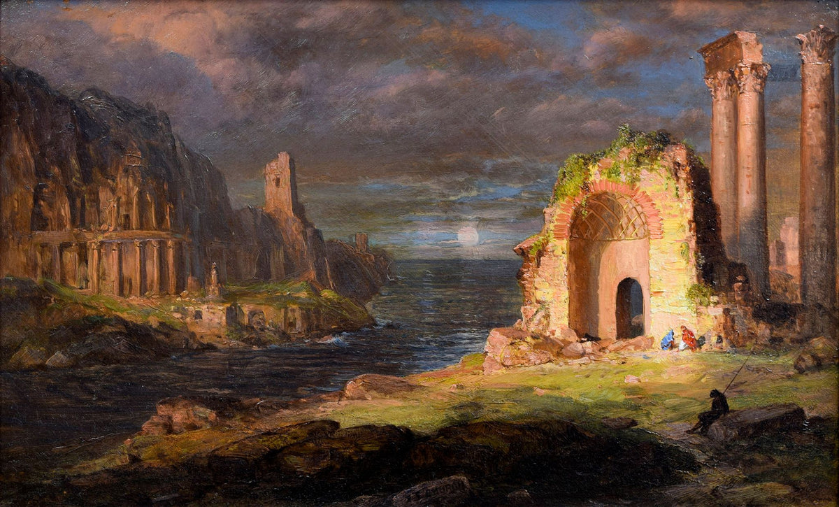 Syrian Ruins by the Sea – Frederic Edwin Church, 1873, framed