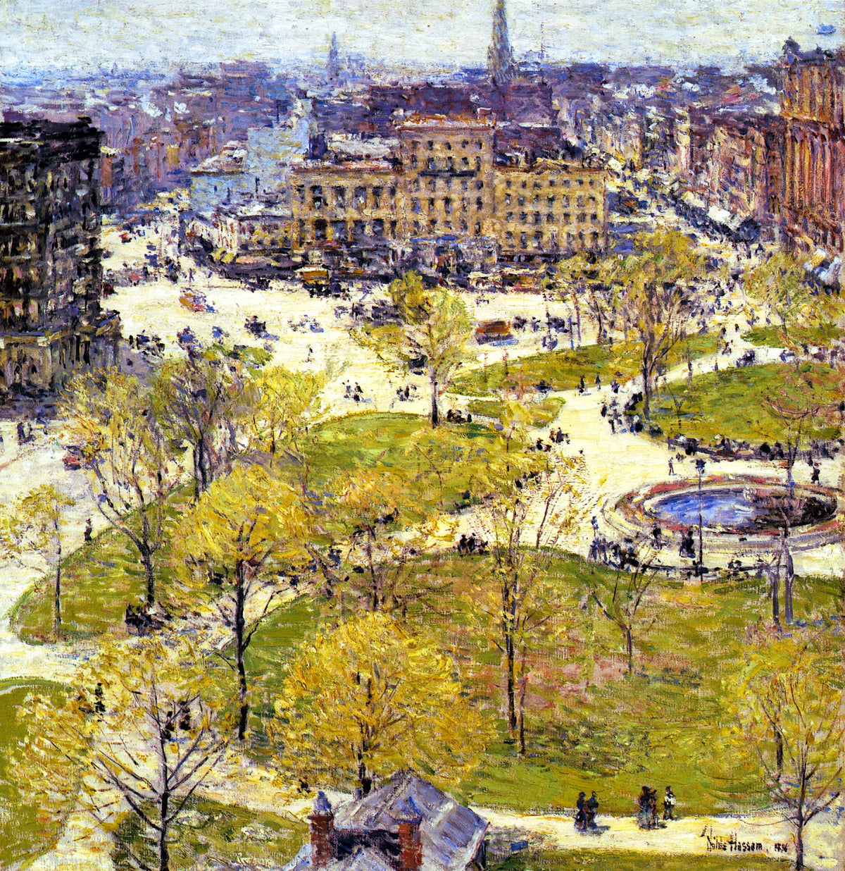 Union Square in Spring – Childe Hassam, 1896, framed
