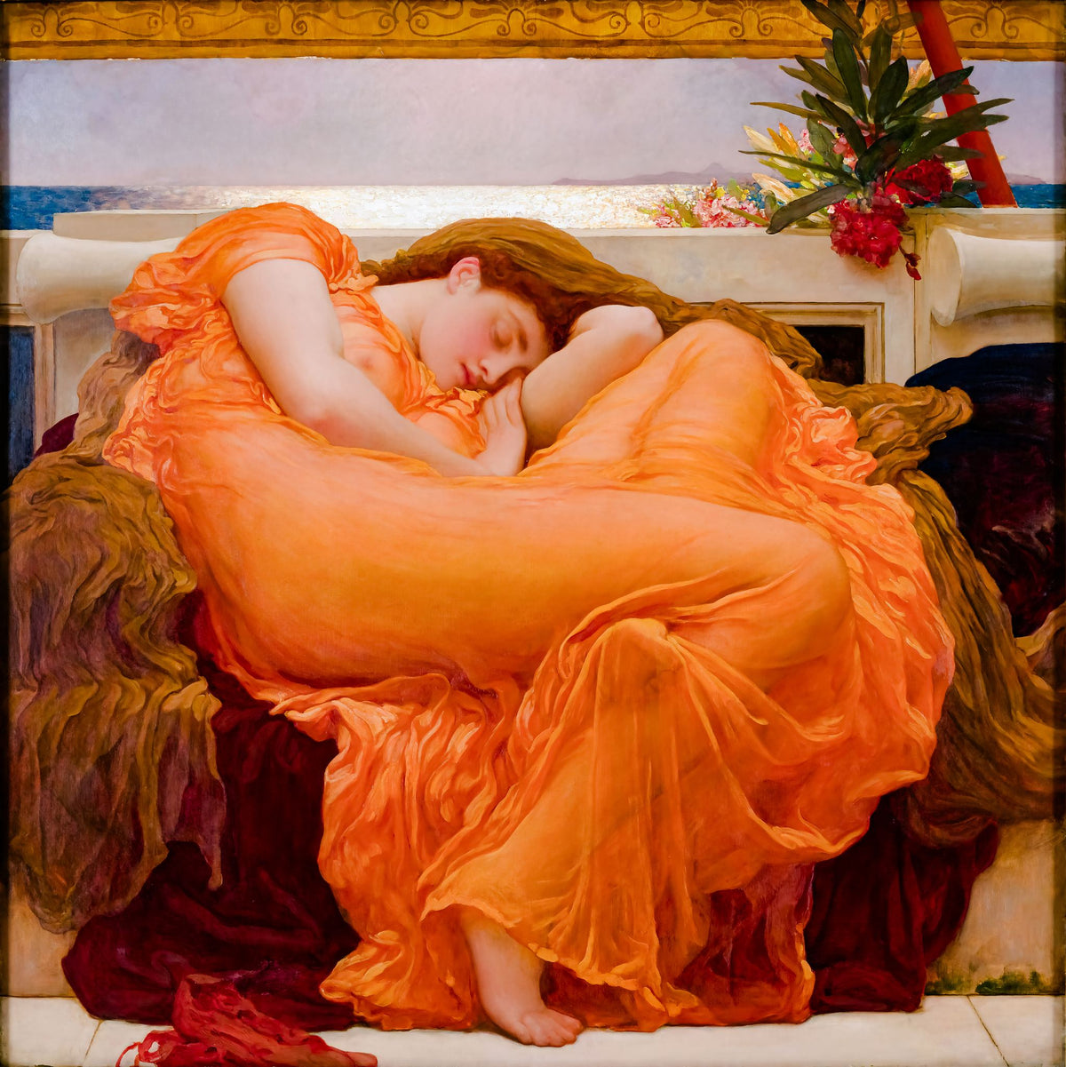 Flaming June – Frederic Leighton, 1895, framed