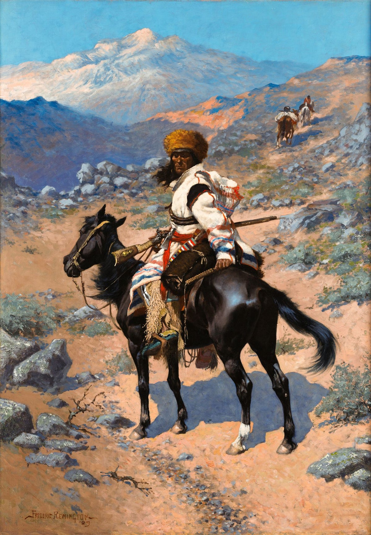 An Indian Trapper – Frederic Remington, 1889, framed