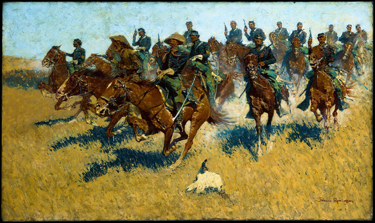 Cavalry Charge On The Southern Plains – Frederic Remington, 1907, framed