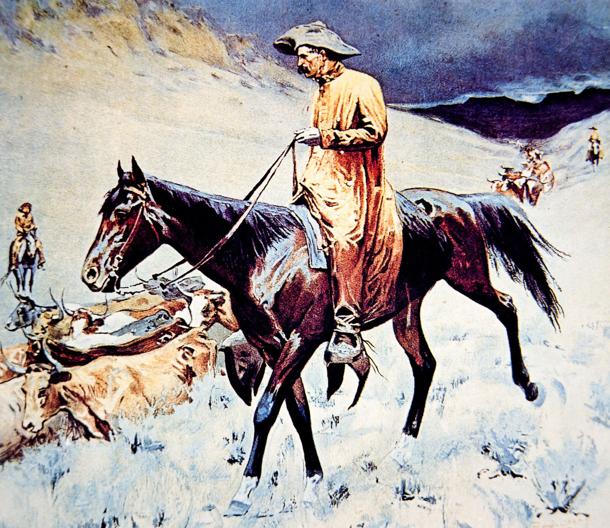 On the Trail – Frederic Remington, 1892, framed