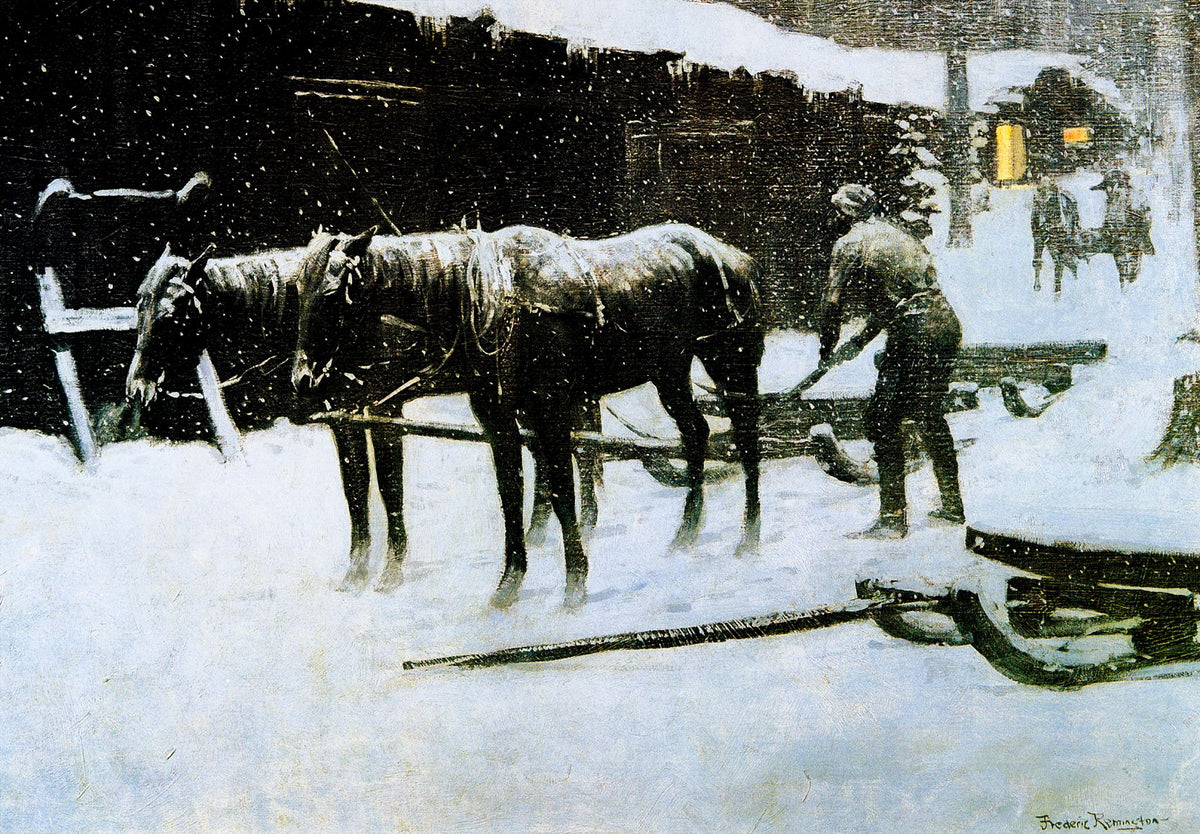 The End of the Day – Frederic Remington, 1900, framed
