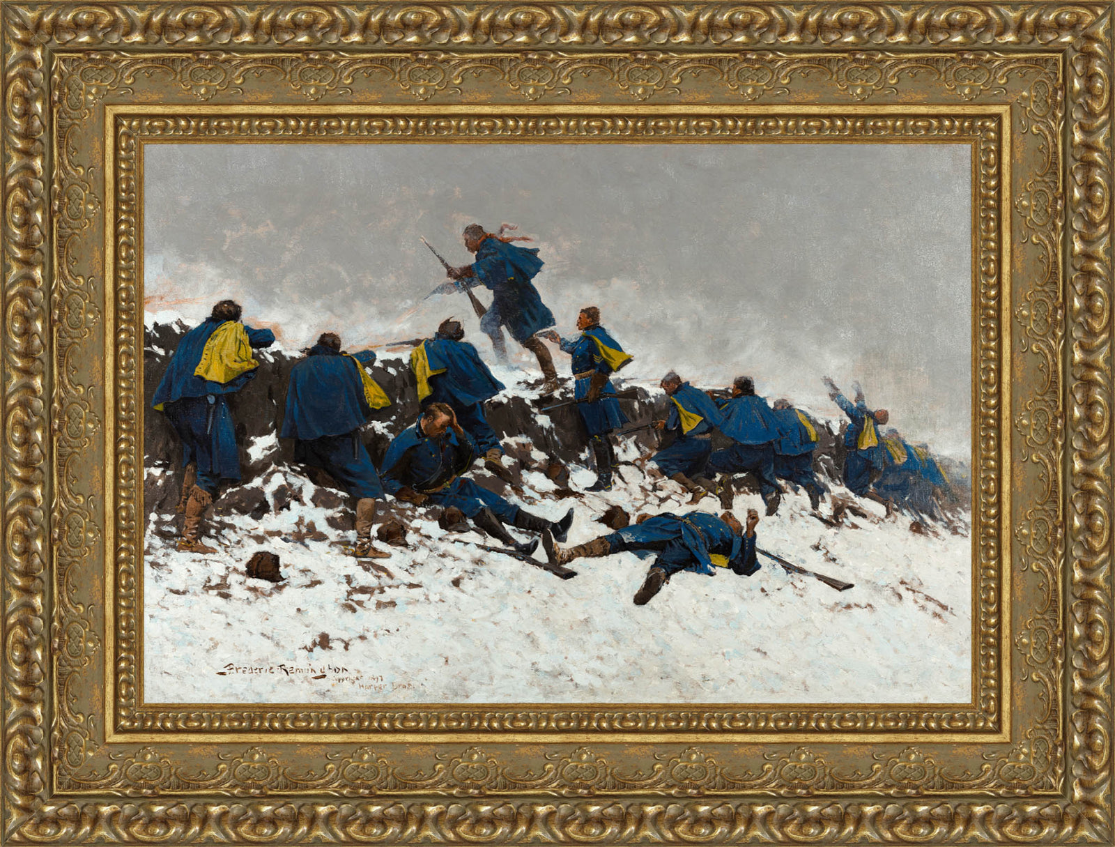 Through The Smoke Sprang The Daring Soldier – Frederic Remington, 1897