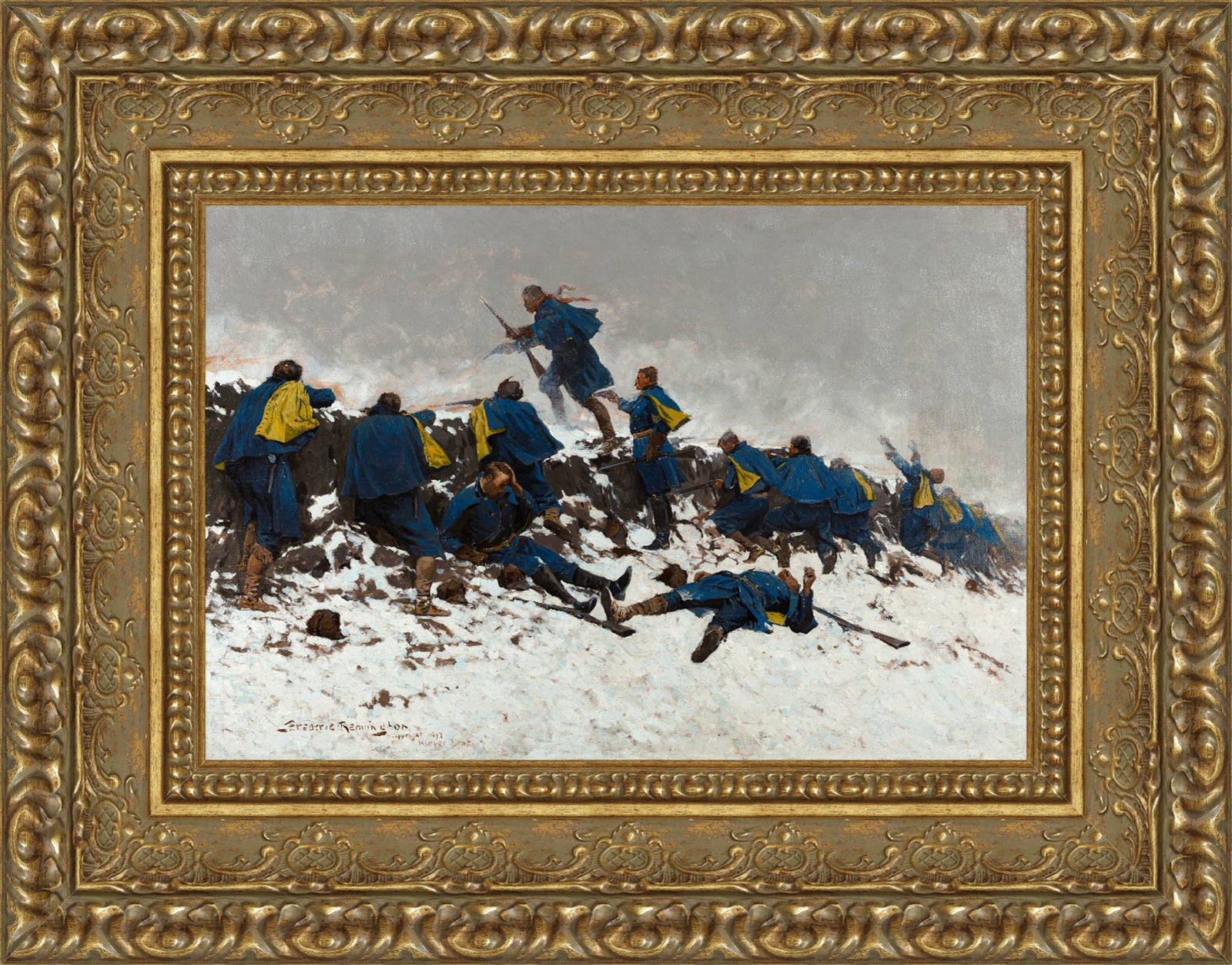 Through The Smoke Sprang The Daring Soldier – Frederic Remington, 1897
