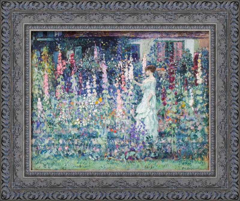 Hollyhocks – Frederick Carl Frieseke, c. 1912