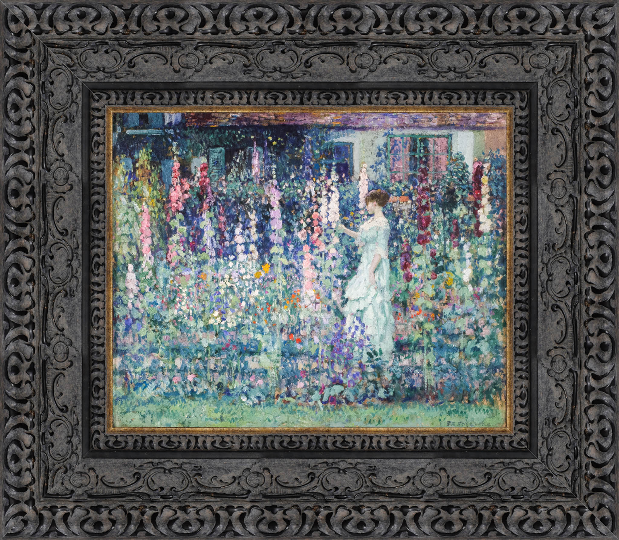 Hollyhocks – Frederick Carl Frieseke, c. 1912 - Canvas Classics