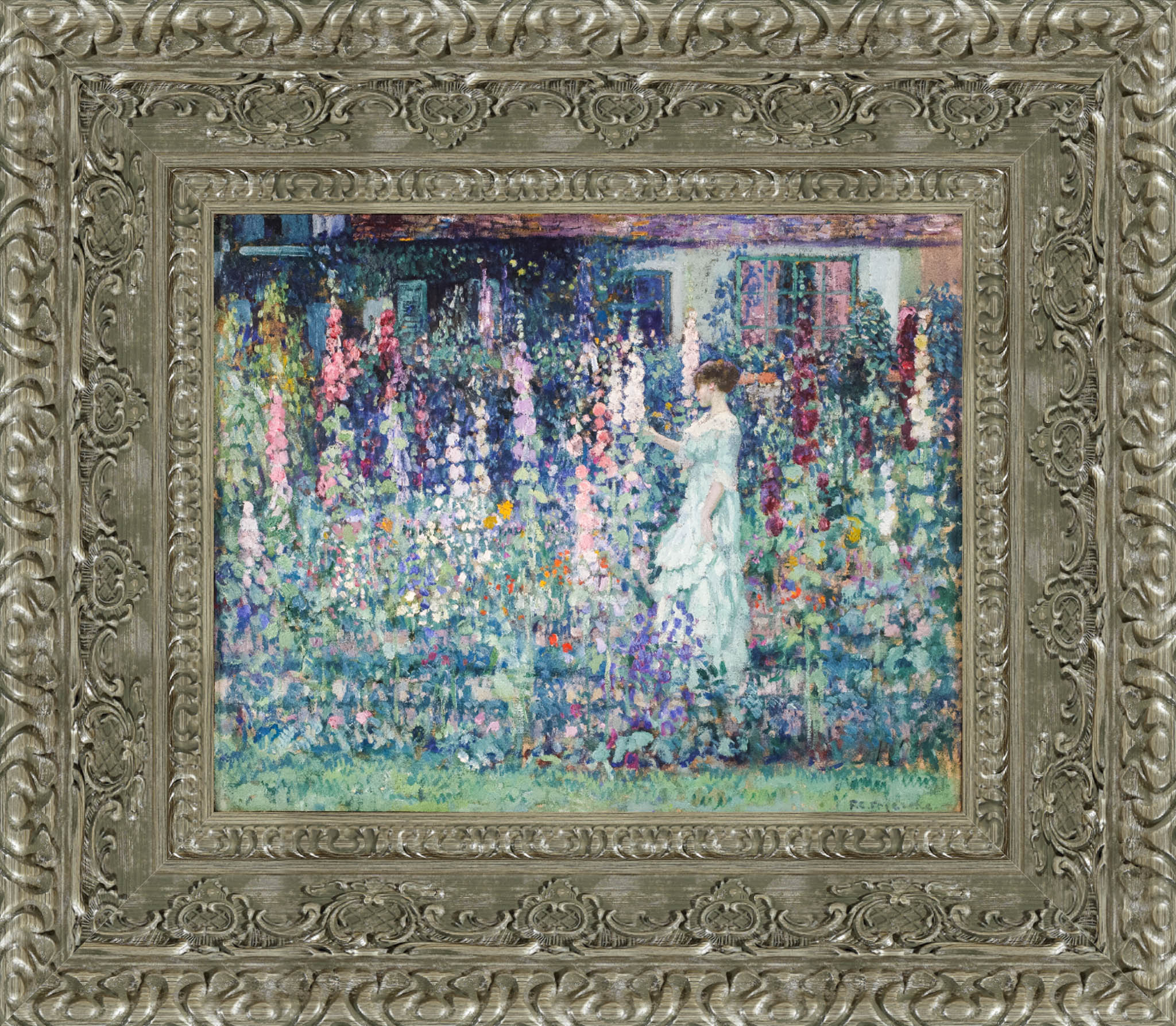 Hollyhocks – Frederick Carl Frieseke, c. 1912 - Canvas Classics