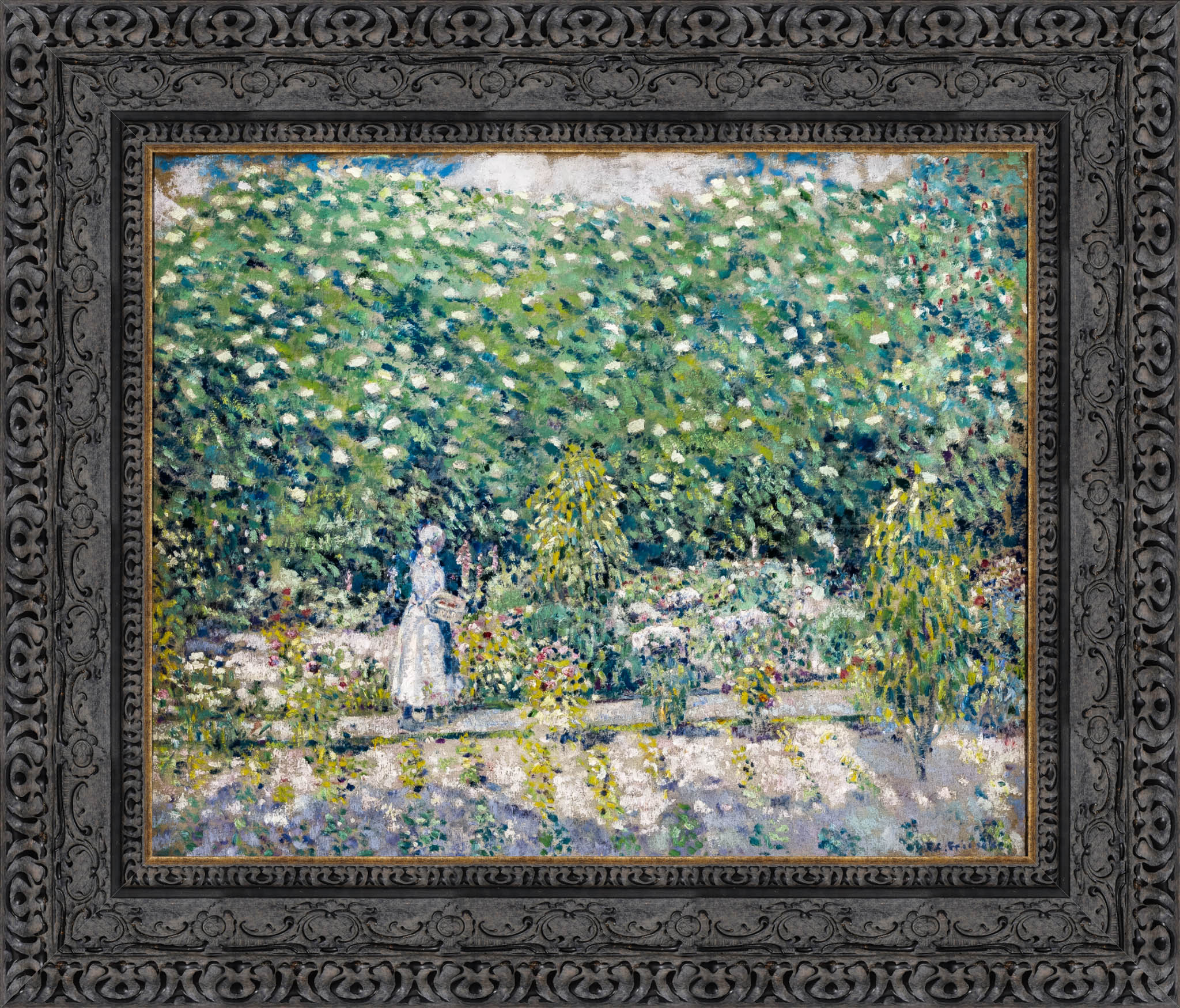 In The Garden Giverny by Frederick Carl Frieseke — Framed Giclee Canvas Print | Canvas Classics