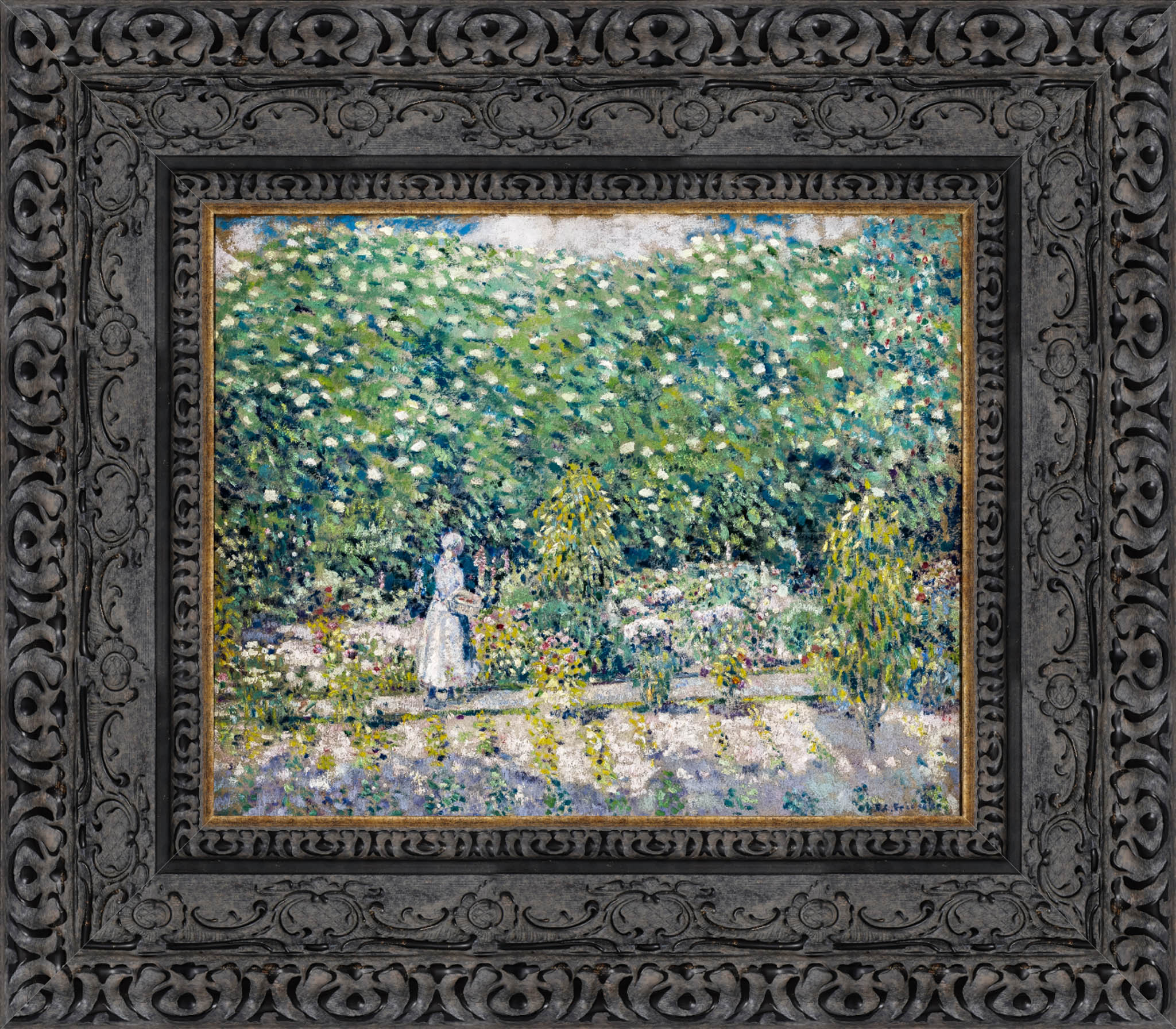 In The Garden Giverny by Frederick Carl Frieseke — Framed Giclee Canvas Print | Canvas Classics