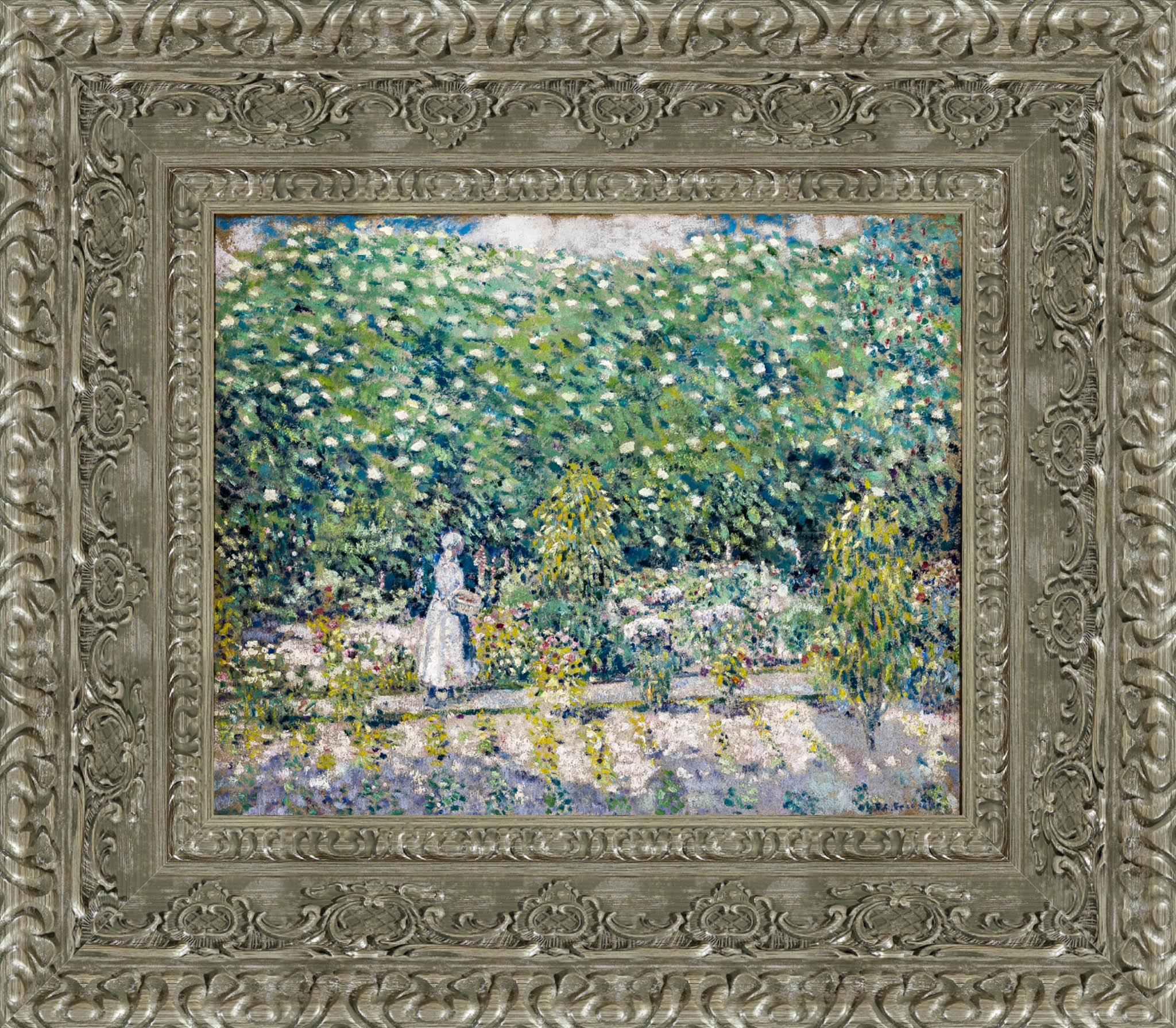 In The Garden Giverny by Frederick Carl Frieseke — Framed Giclee Canvas Print | Canvas Classics