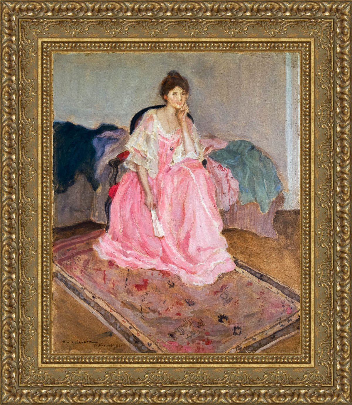 Lady In Pink – Frederick Carl Frieseke, 1912
