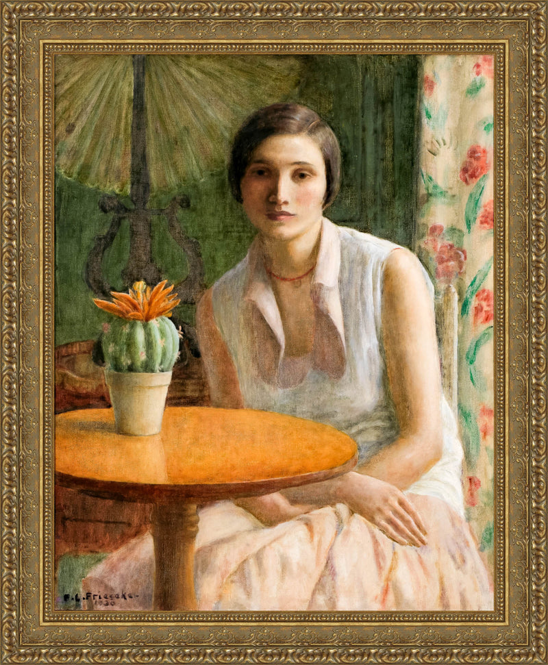 Portrait of a Woman with Cactus – Frederick Carl Frieseke, c. 1920