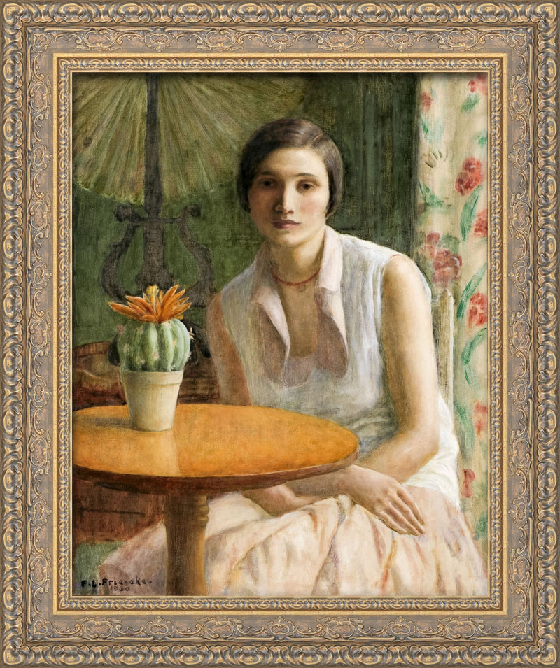 Portrait of a Woman with Cactus – Frederick Carl Frieseke, c. 1920