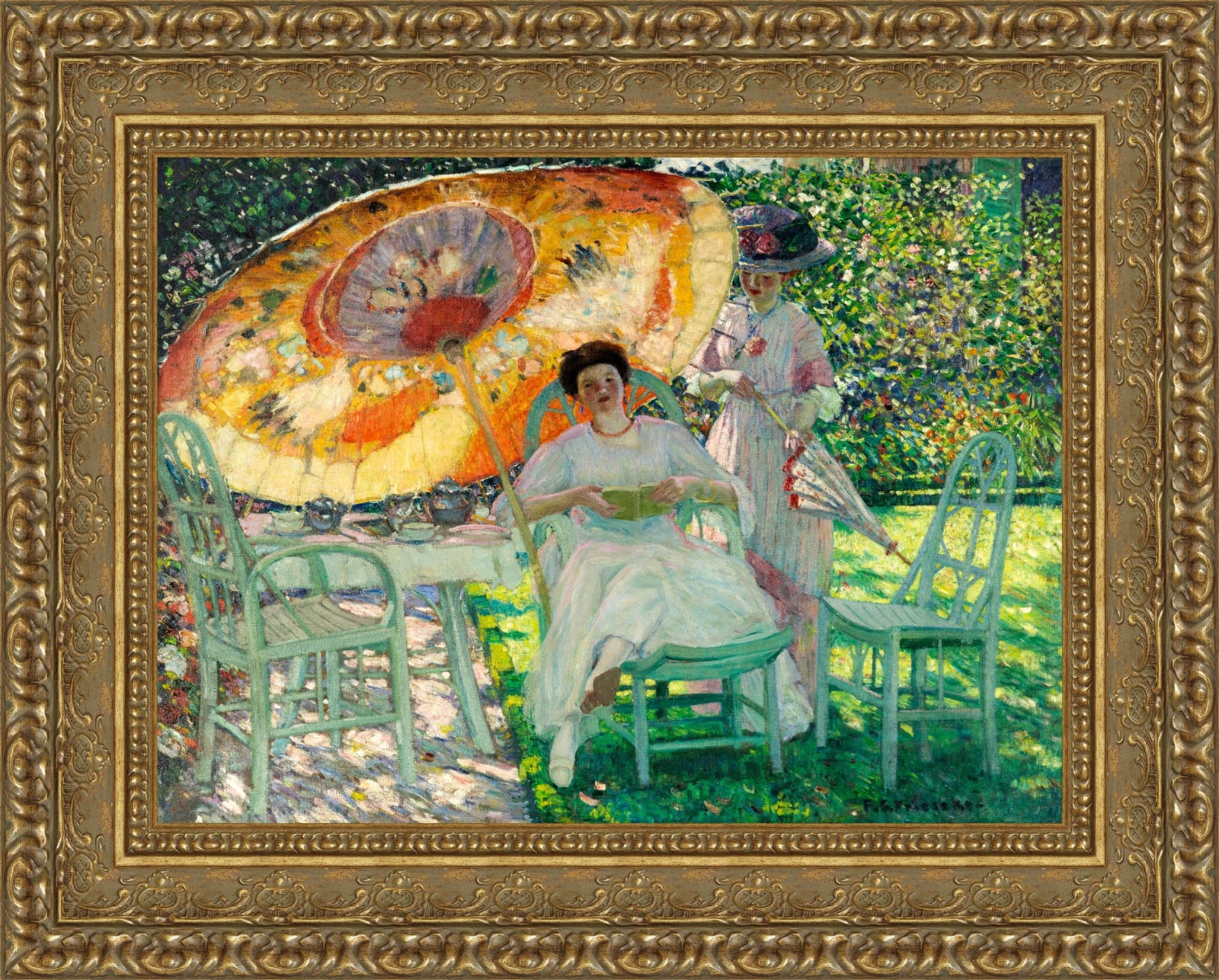 The Garden Parasol – Frederick Carl Frieseke, c. 1910