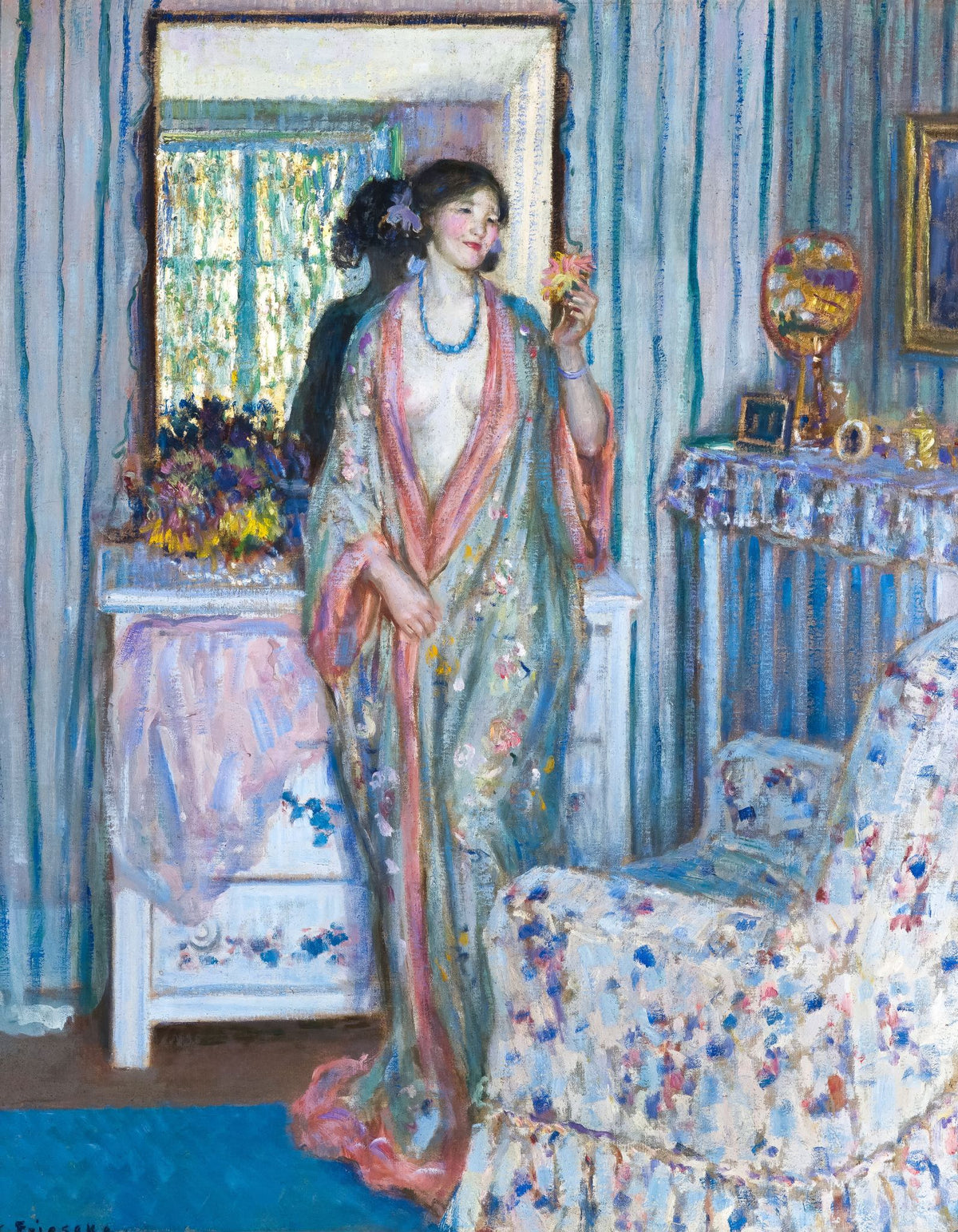 The Robe – Frederick Carl Frieseke, c. 1915, framed