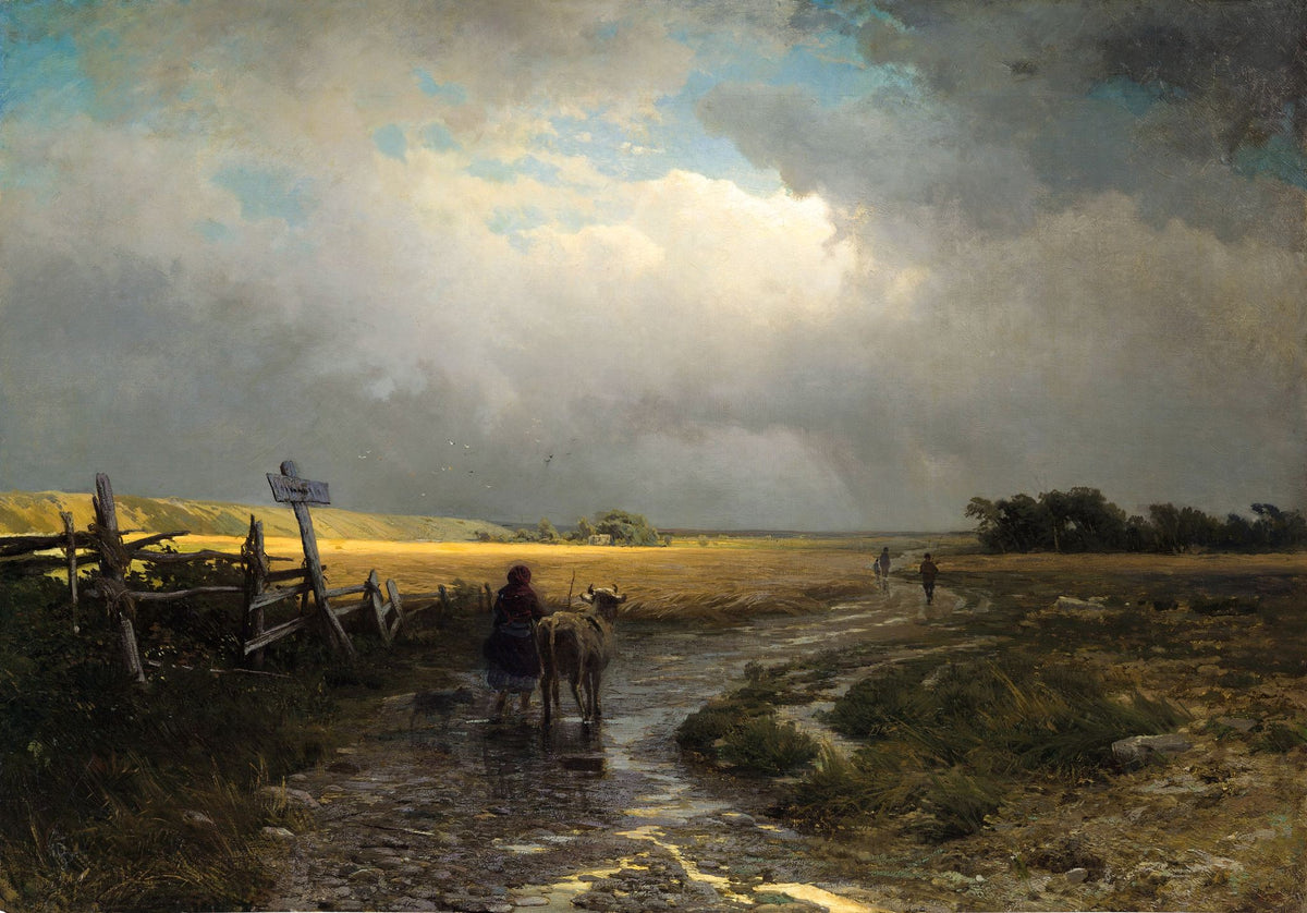 After a Rain, Country Road – Fyodor Vasilyev, 1867, framed