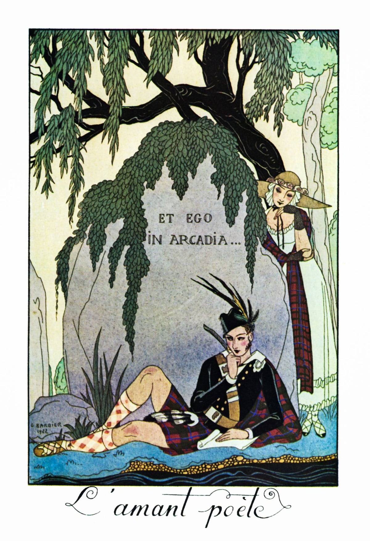 The Poet Lover (L'Amant Poète) - George Barbier, framed