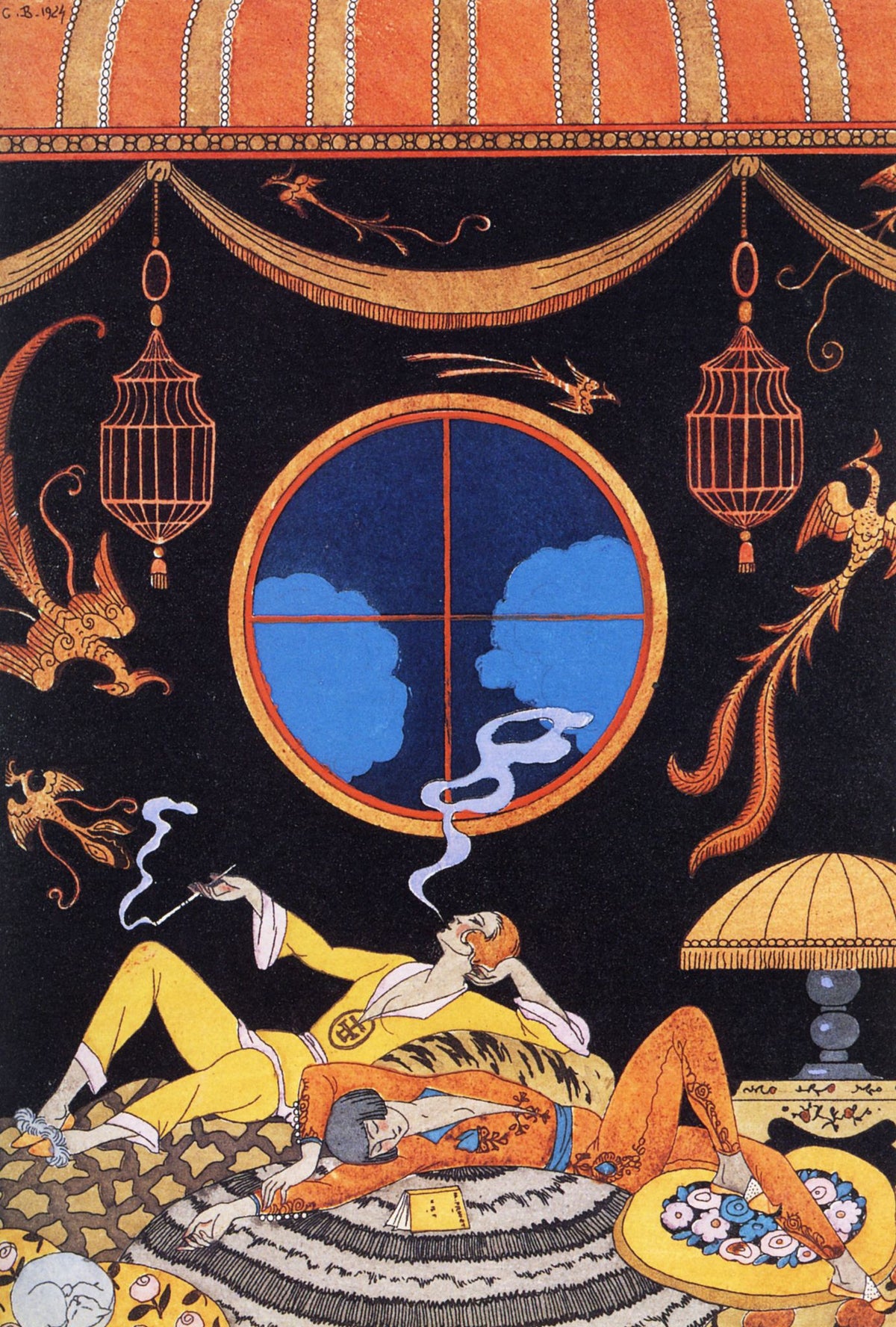 La Paresse (Sloth) – George Barbier, 1924, framed