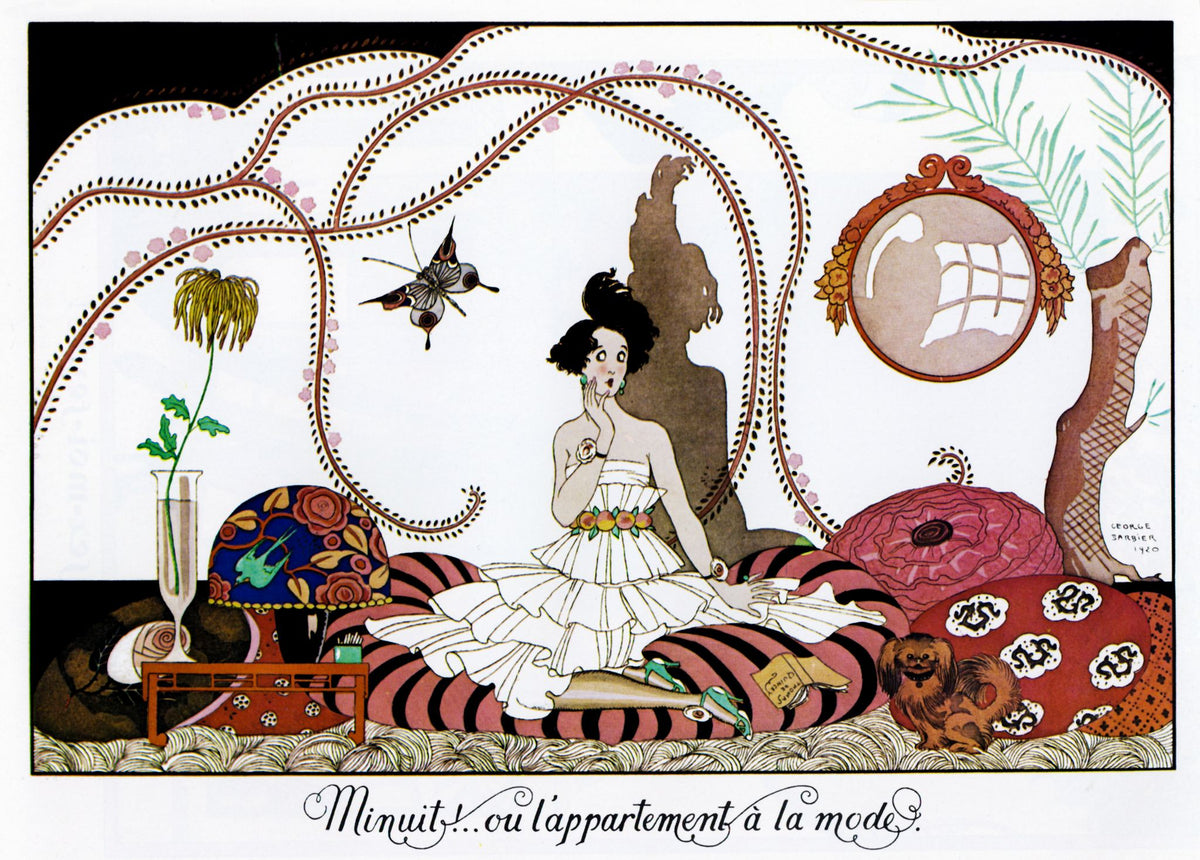 Midnight Or The Fashionable Apartment - George Barbier, framed