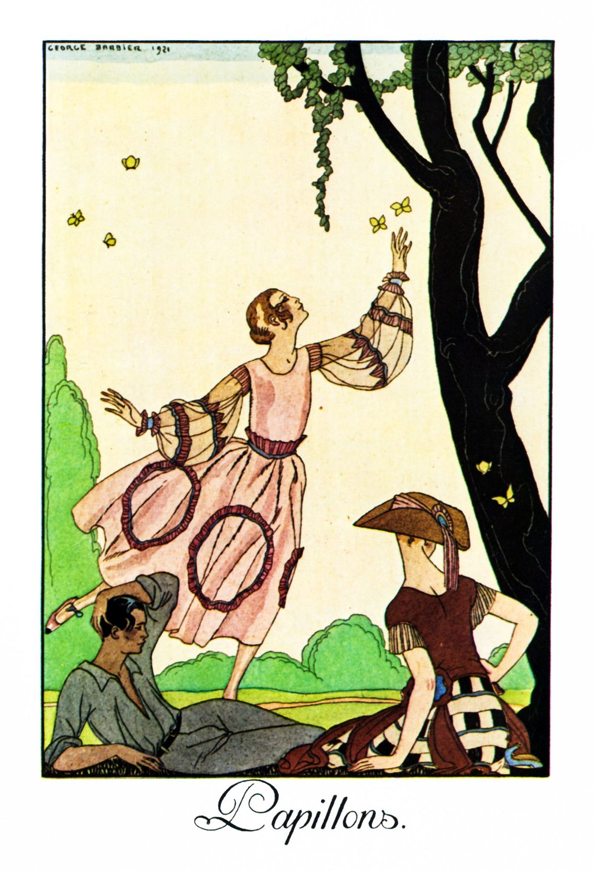 Butterfly (Papillon) - George Barbier, framed
