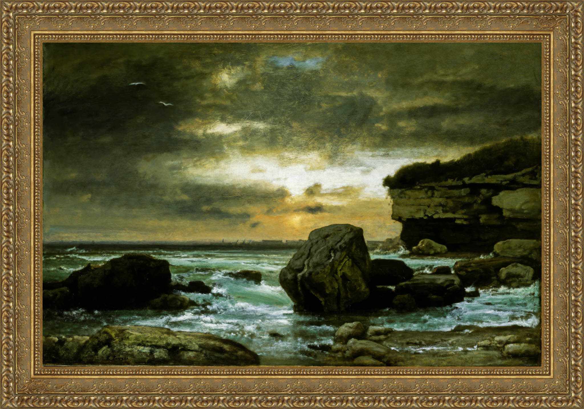 A Marine – George Inness, 1867 - Canvas Classics