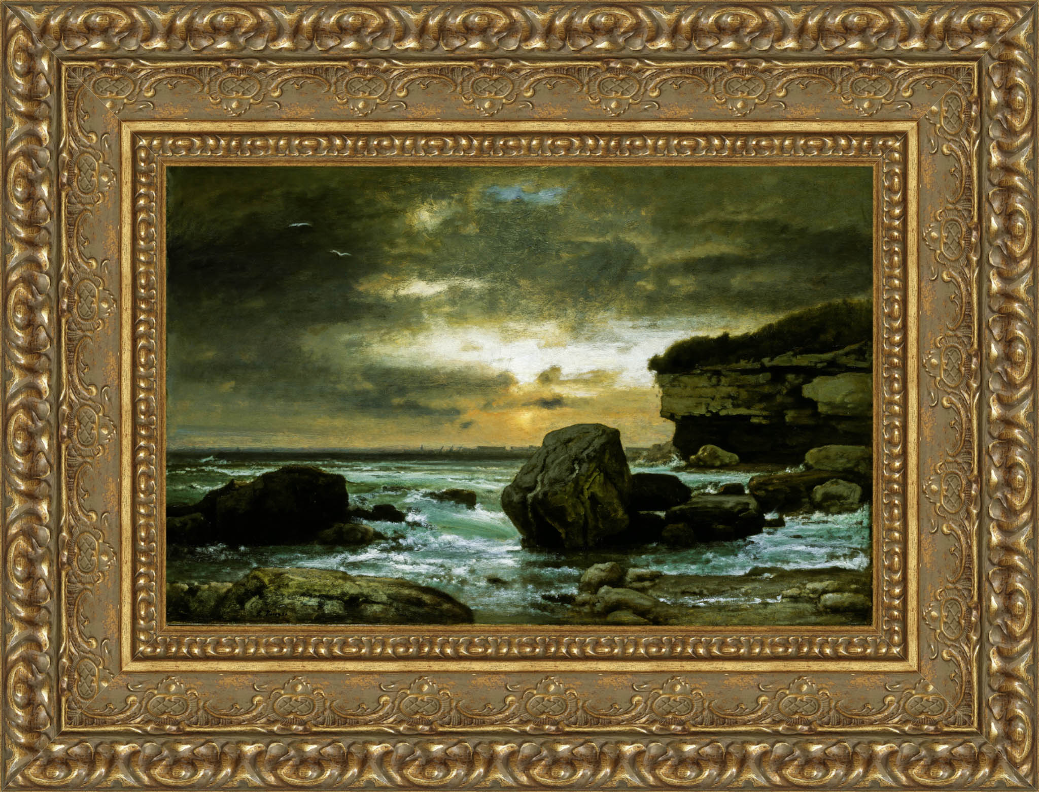 A Marine – George Inness, 1867 - Canvas Classics