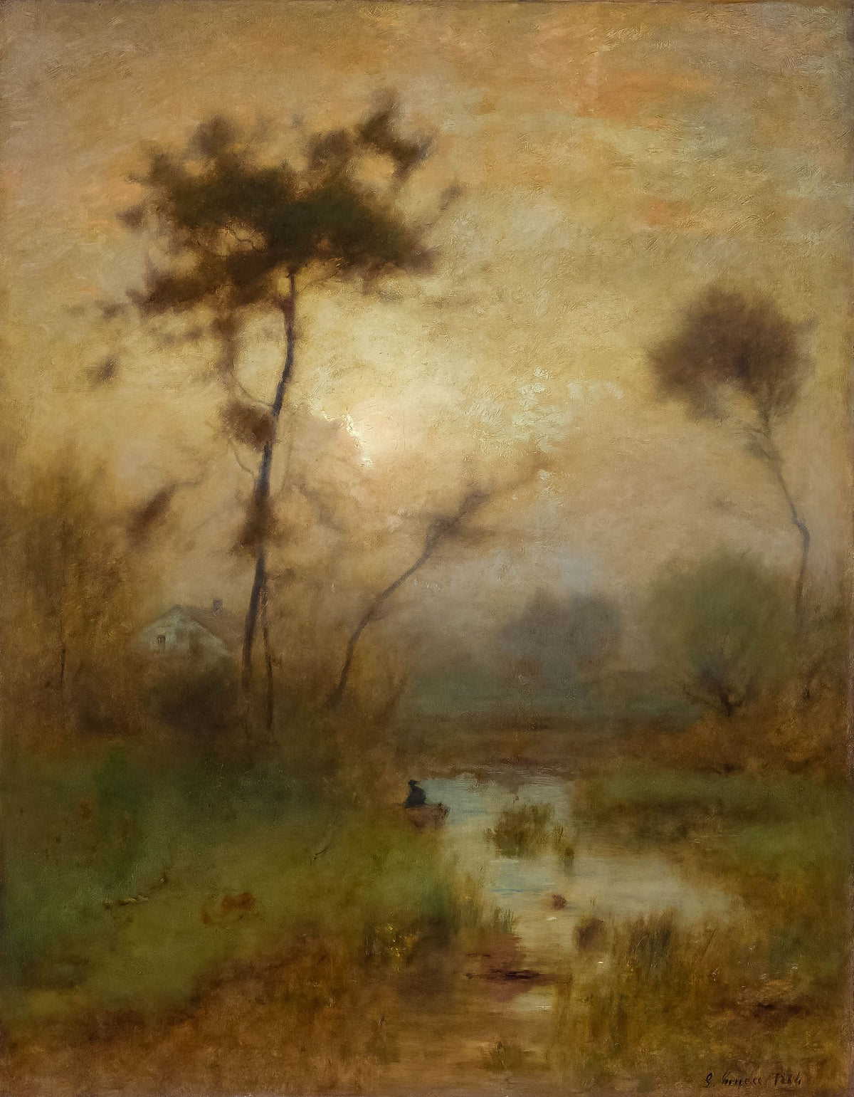 A Silver Morning – George Inness, 1892, framed