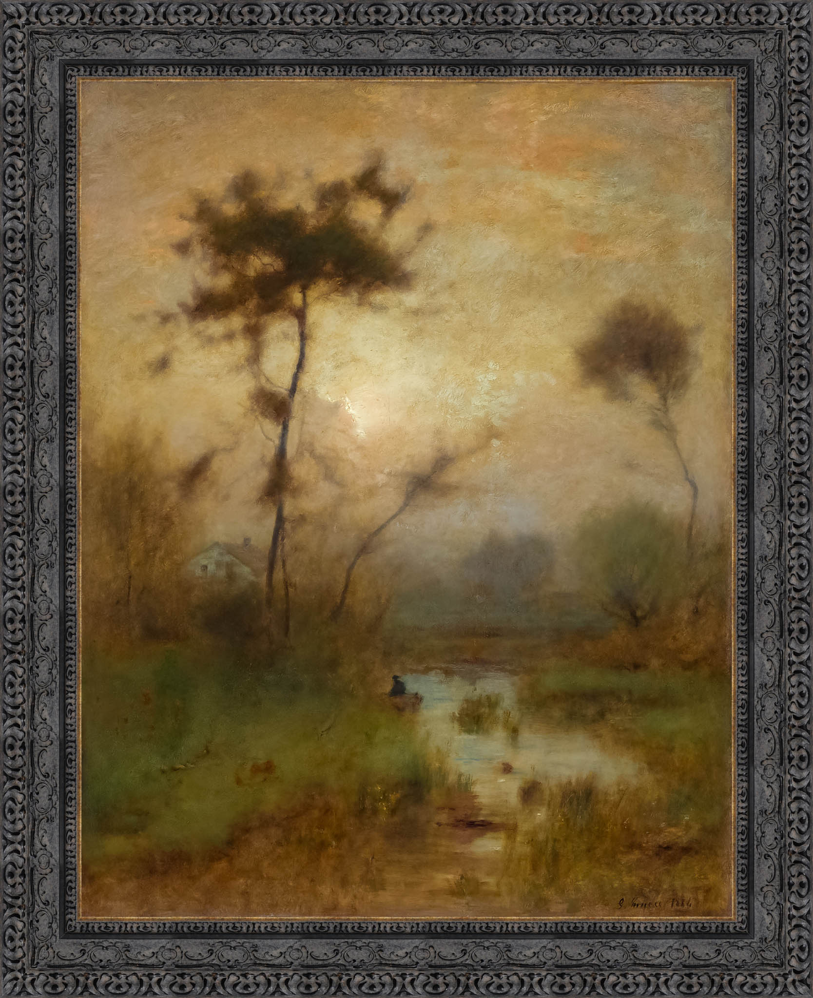 A Silver Morning by George Inness — Framed Giclee Canvas Print | Canvas Classics