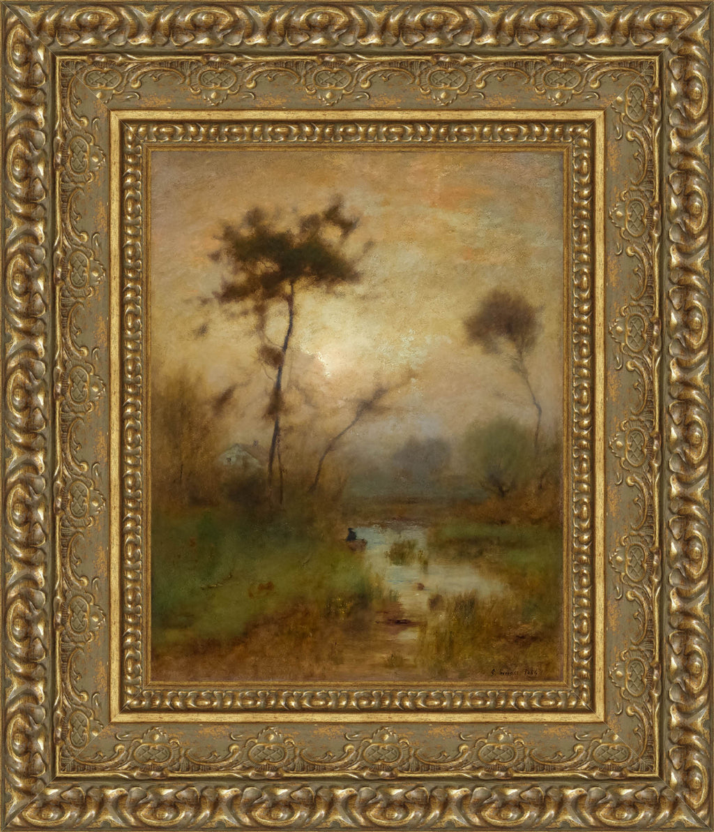 A Silver Morning by George Inness — Framed Giclee Canvas Print | Canvas Classics