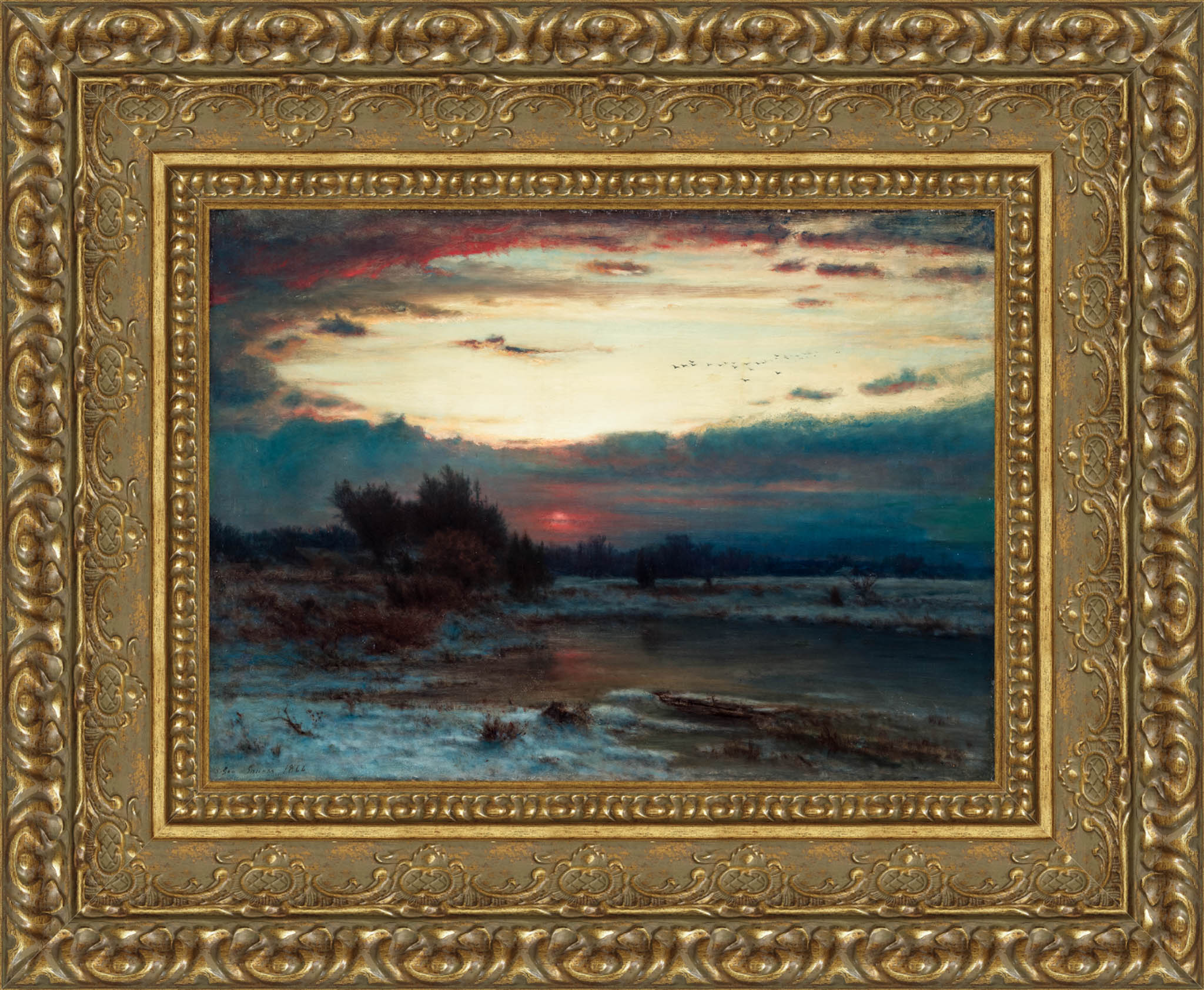 A Winter Sky – George Inness, 1866 - Canvas Classics
