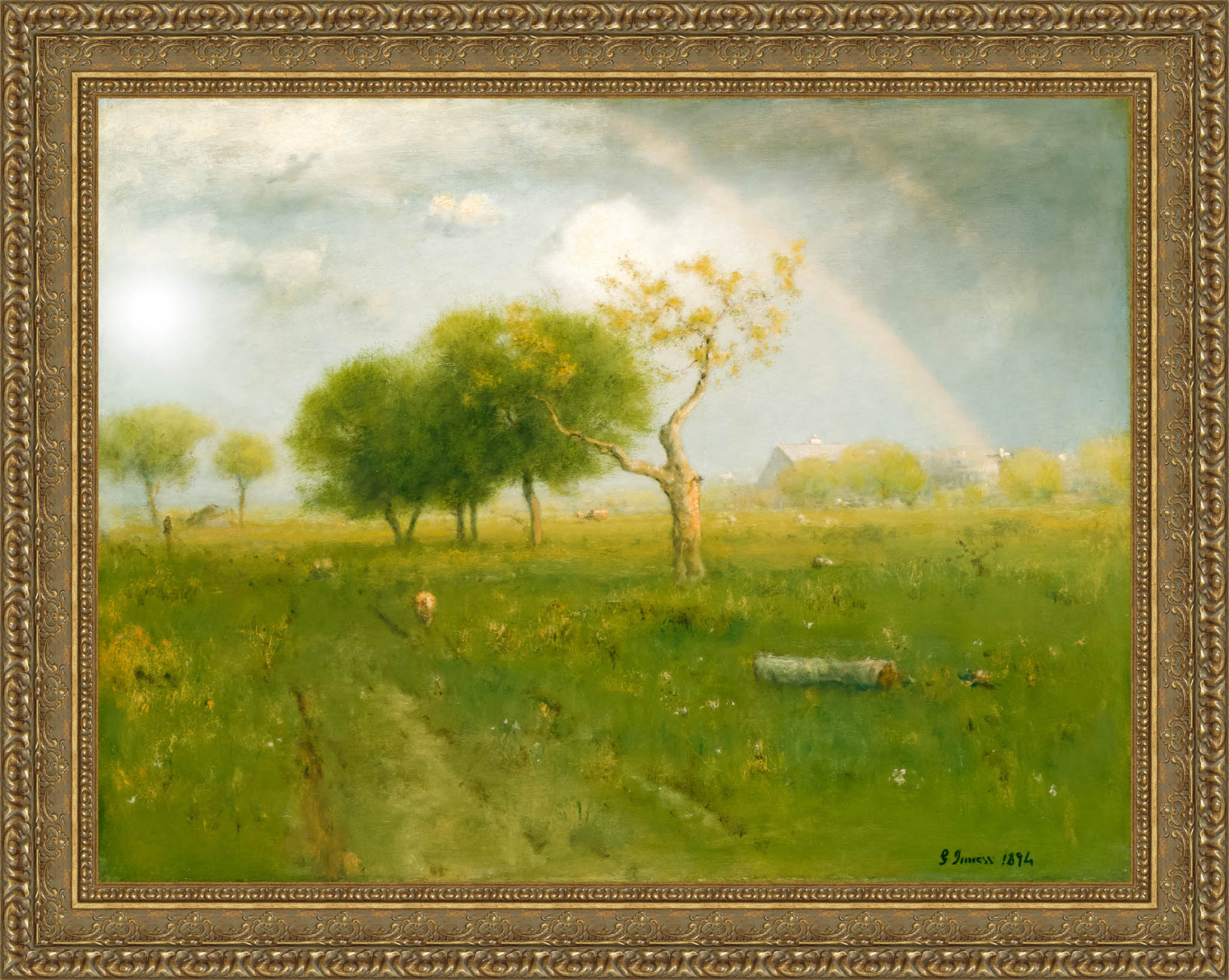 After A Summer Shower by George Inness — Framed Giclee Canvas Print | Canvas Classics