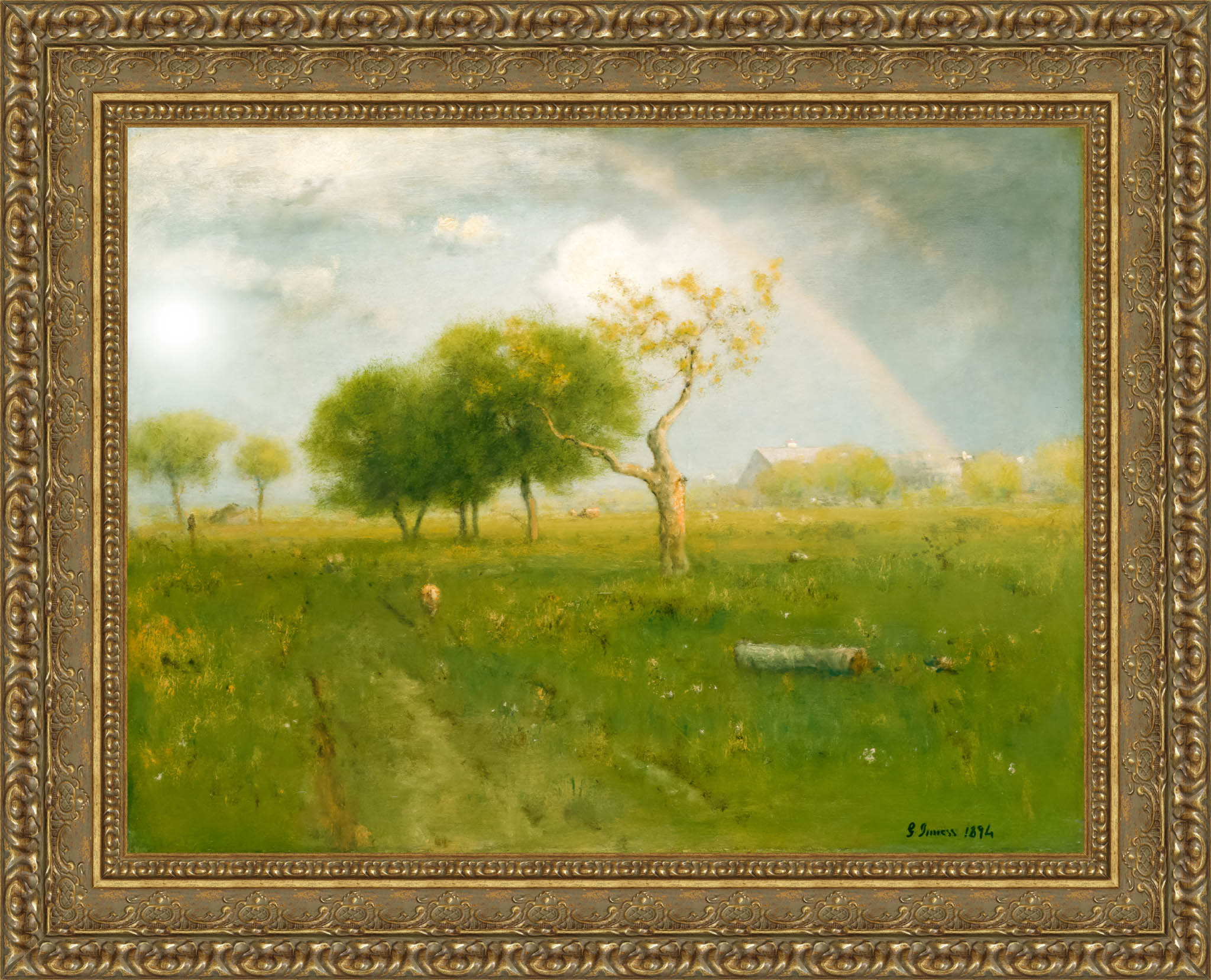 After A Summer Shower by George Inness — Framed Giclee Canvas Print | Canvas Classics
