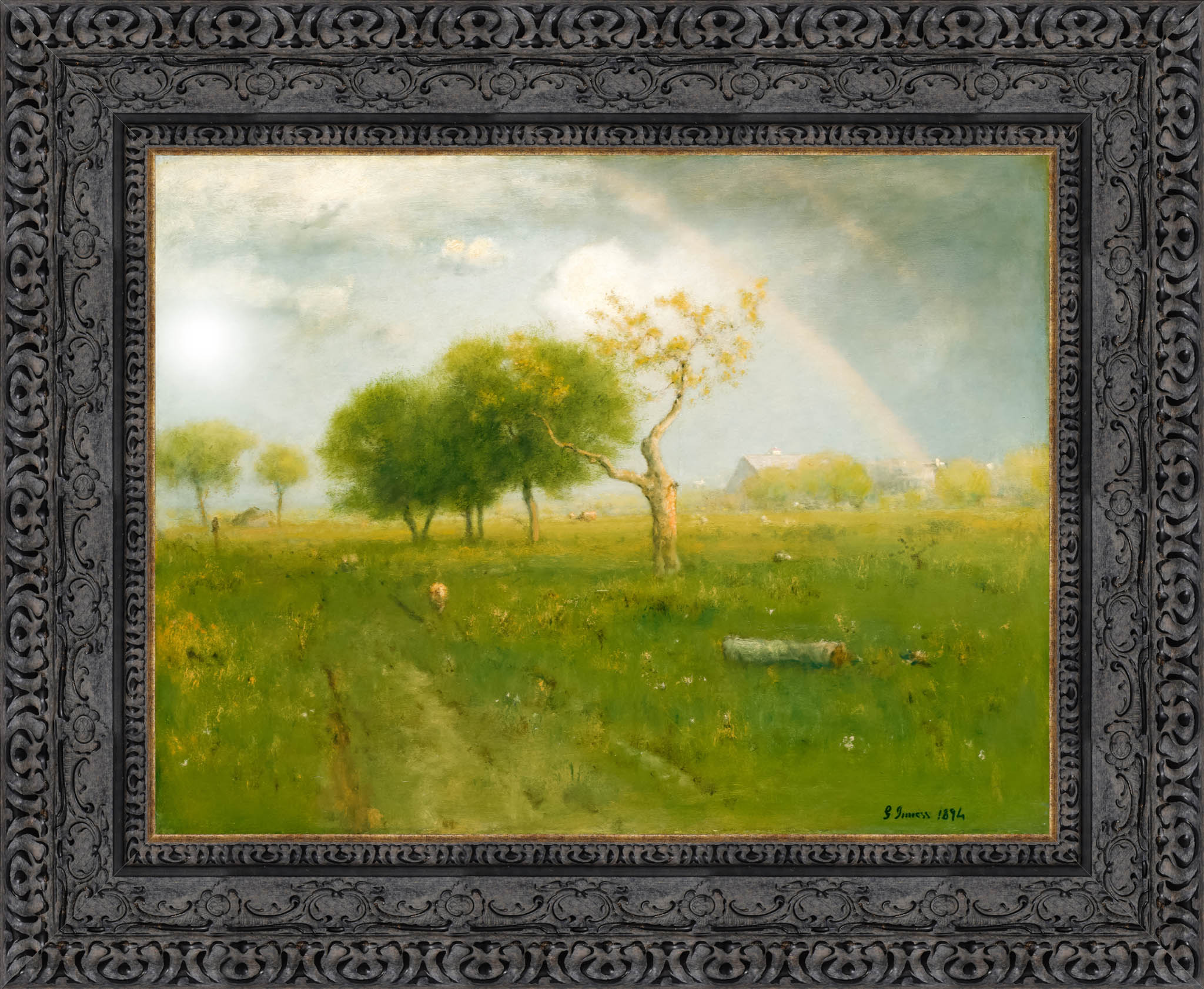After A Summer Shower by George Inness — Framed Giclee Canvas Print | Canvas Classics