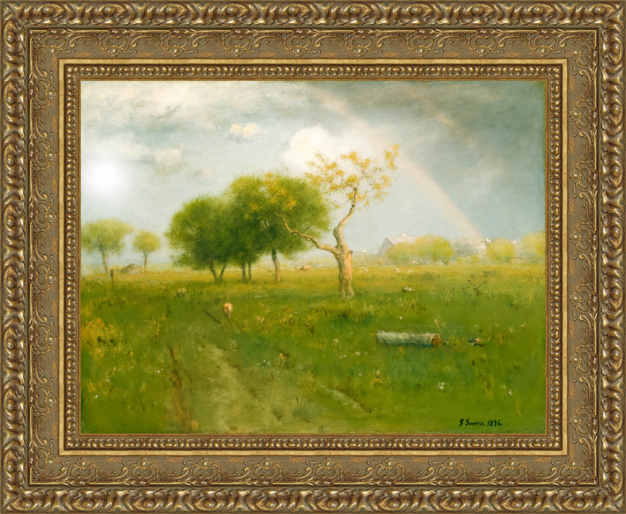 After A Summer Shower by George Inness — Framed Giclee Canvas Print | Canvas Classics