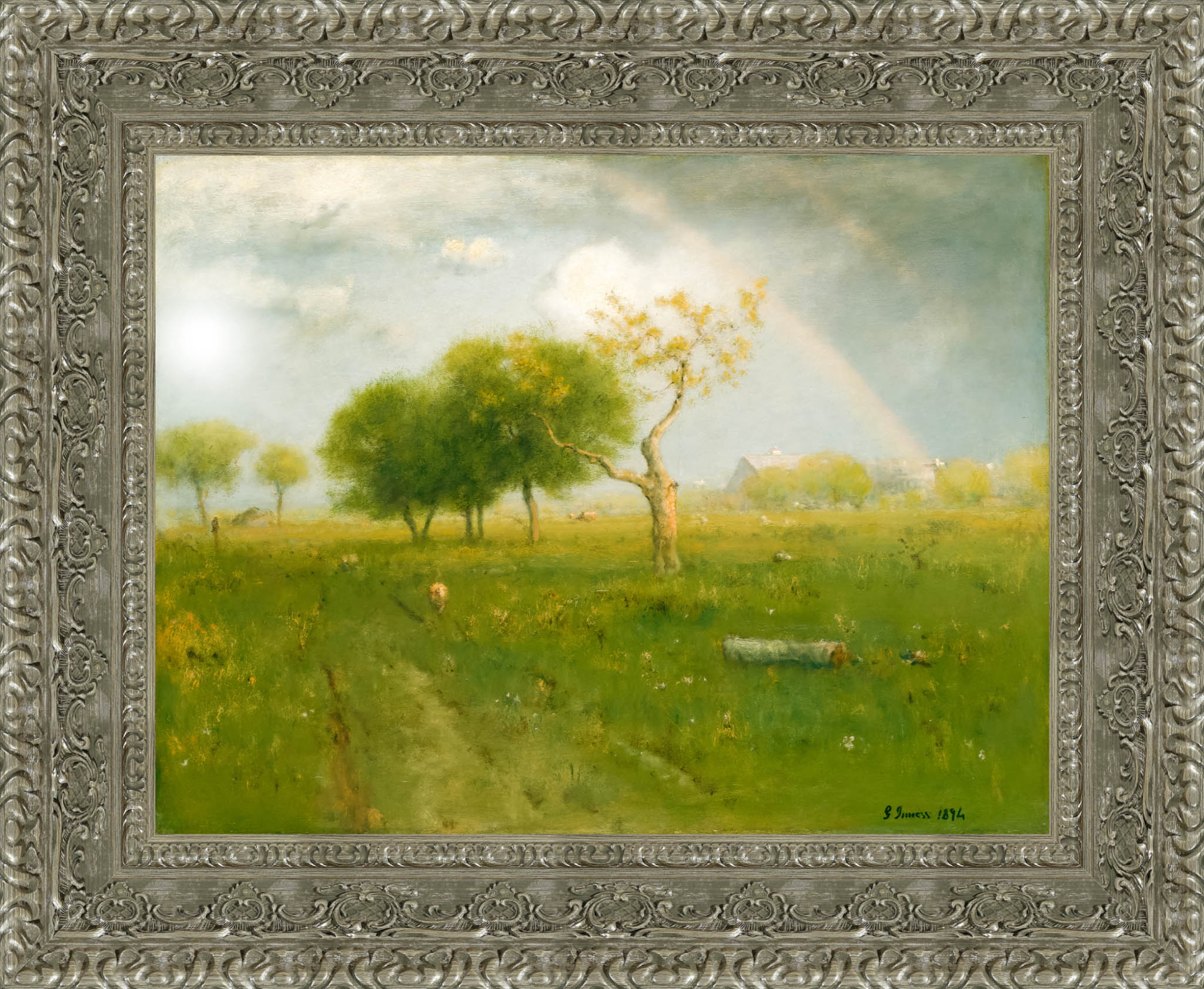After A Summer Shower by George Inness — Framed Giclee Canvas Print | Canvas Classics